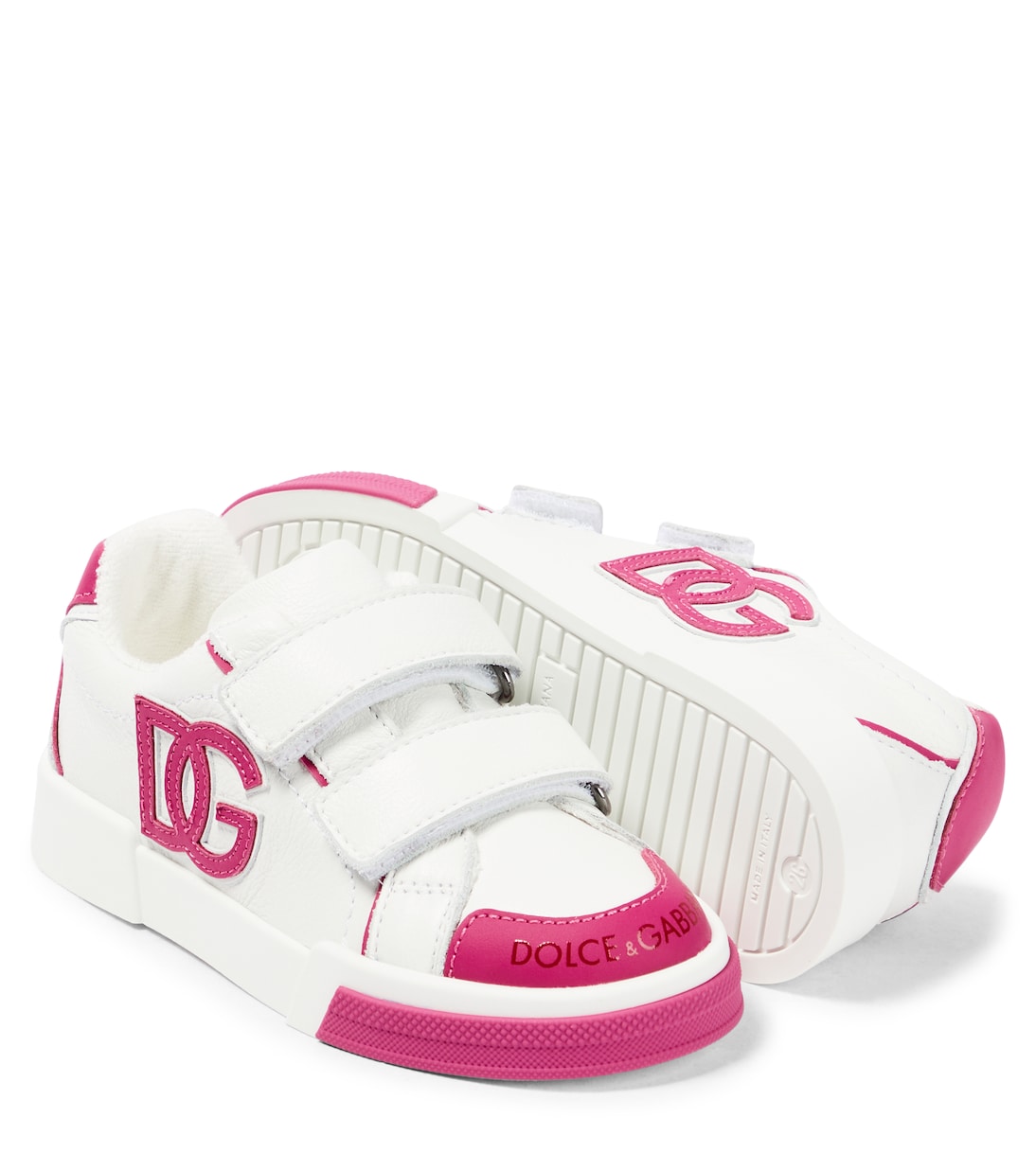 Logo leather low-top sneakers | Dolce&Gabbana Kids