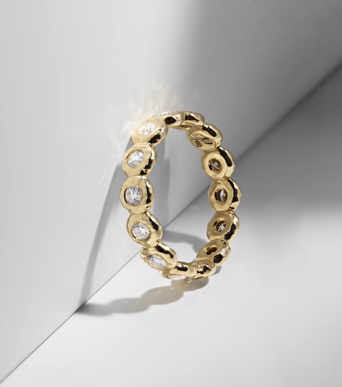 Nesting Gem 18kt gold eternity ring with diamonds | Octavia Elizabeth