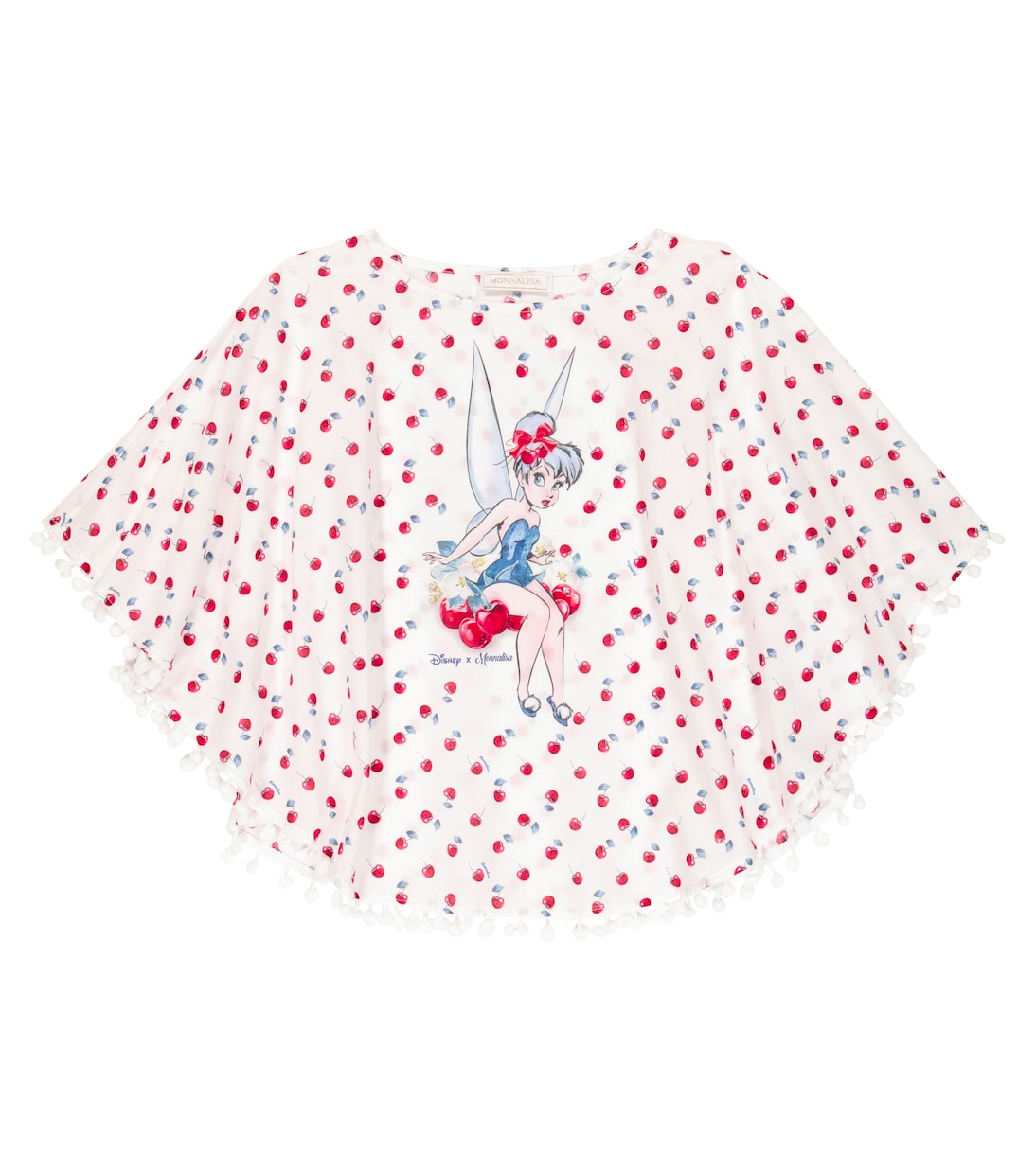 Printed cotton muslin poncho | Monnalisa