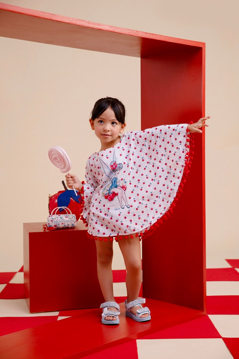 Printed cotton muslin poncho | Monnalisa