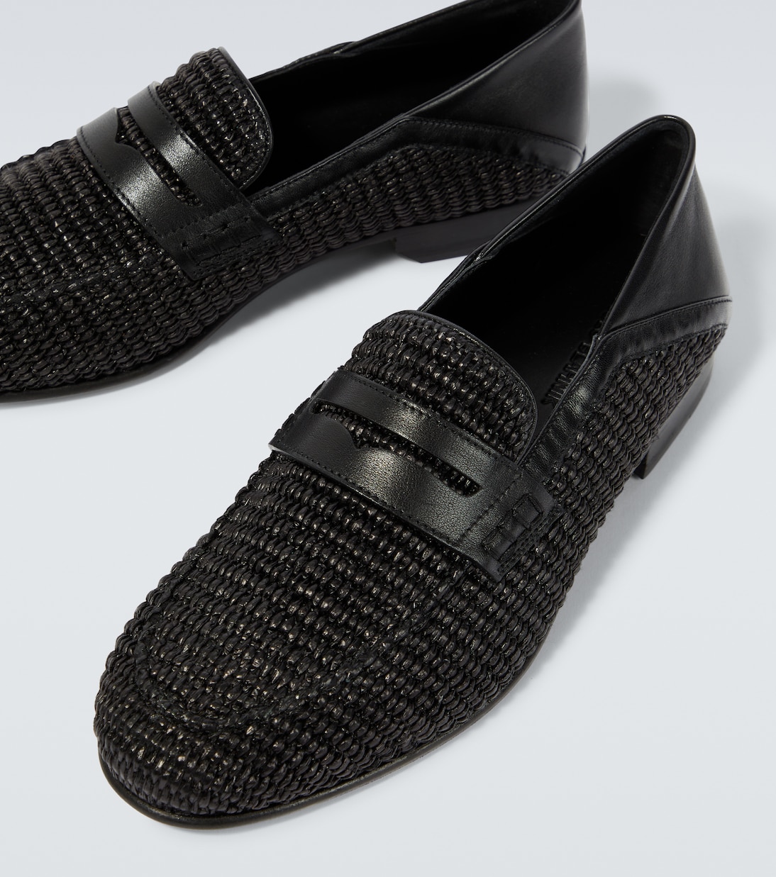 Padstow raffia and leather loafers | Manolo Blahnik