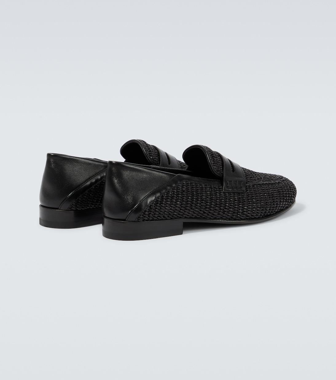 Padstow raffia and leather loafers | Manolo Blahnik