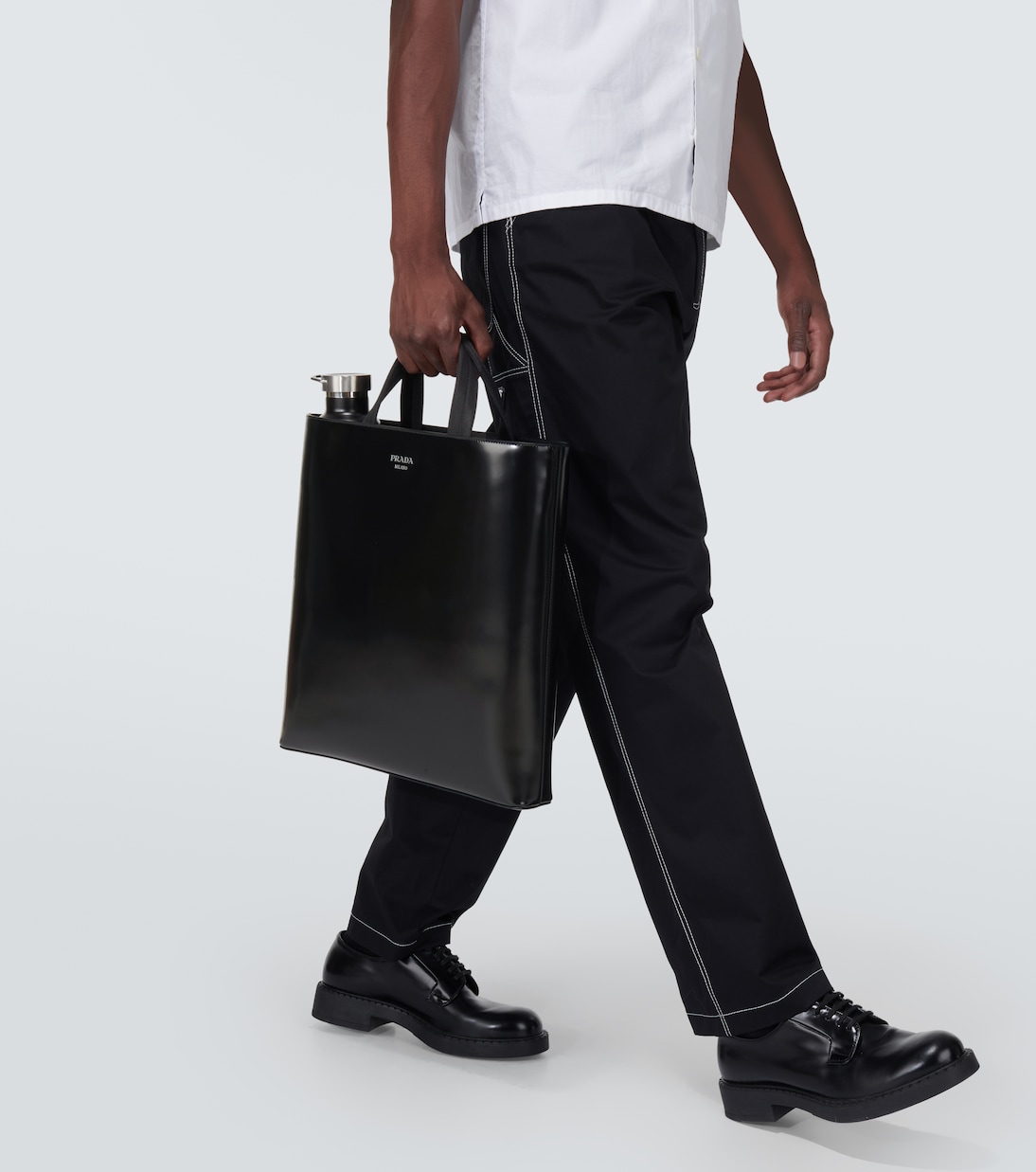 Cabas en cuir et bouteille isotherme | Prada