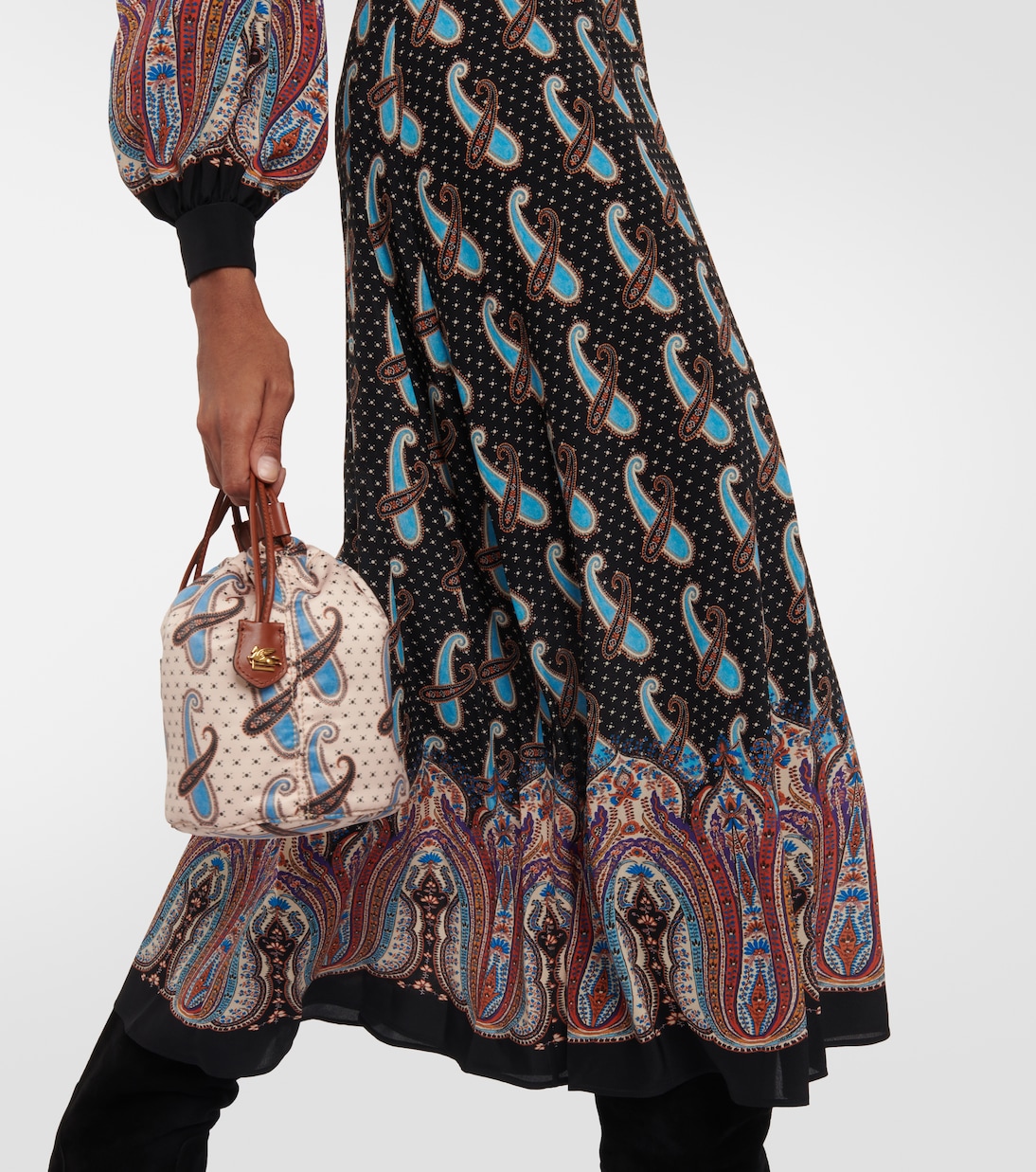 Abito midi in seta con stampa paisley | Etro