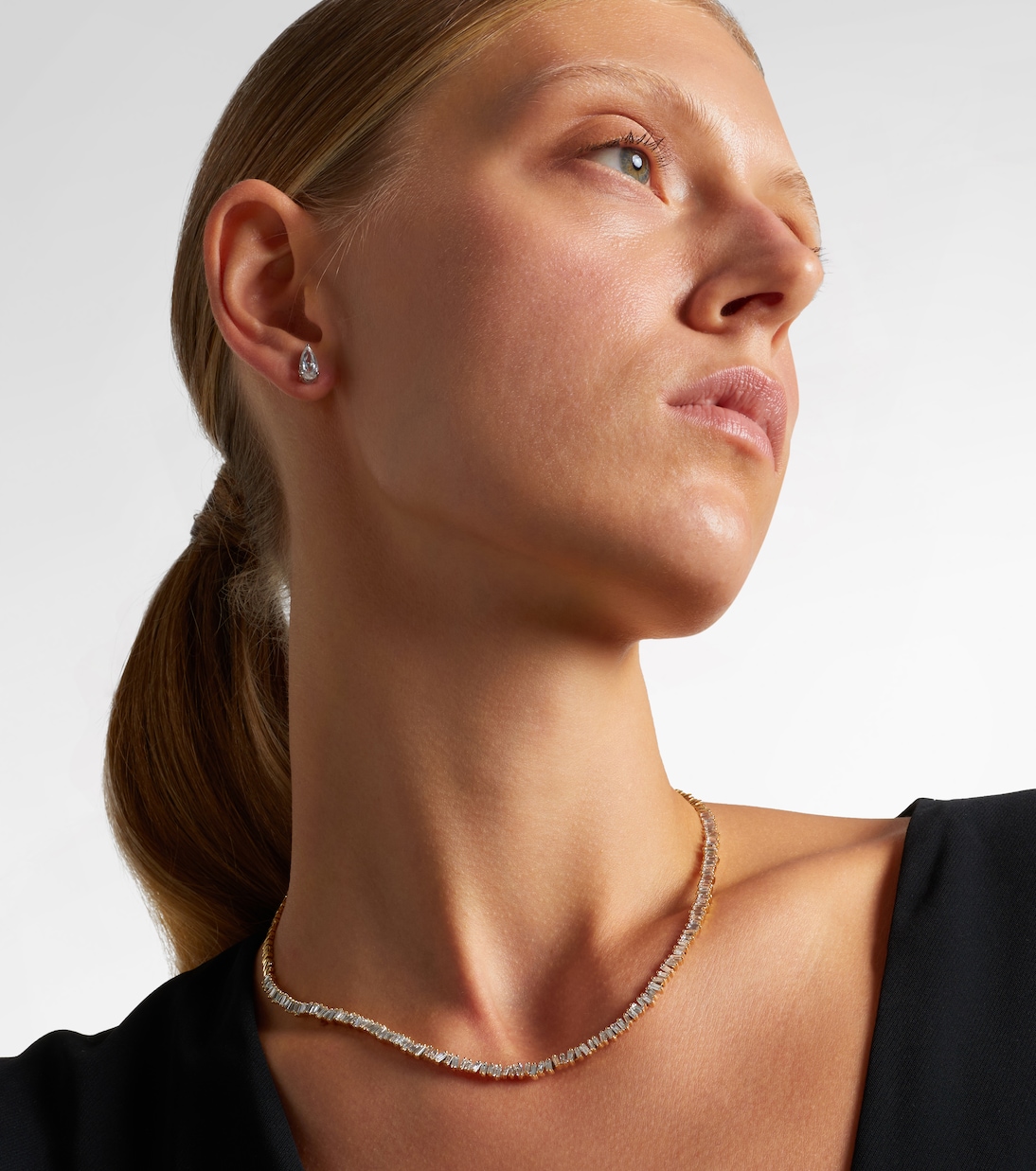 18kt gold tennis necklace with diamonds | Suzanne Kalan