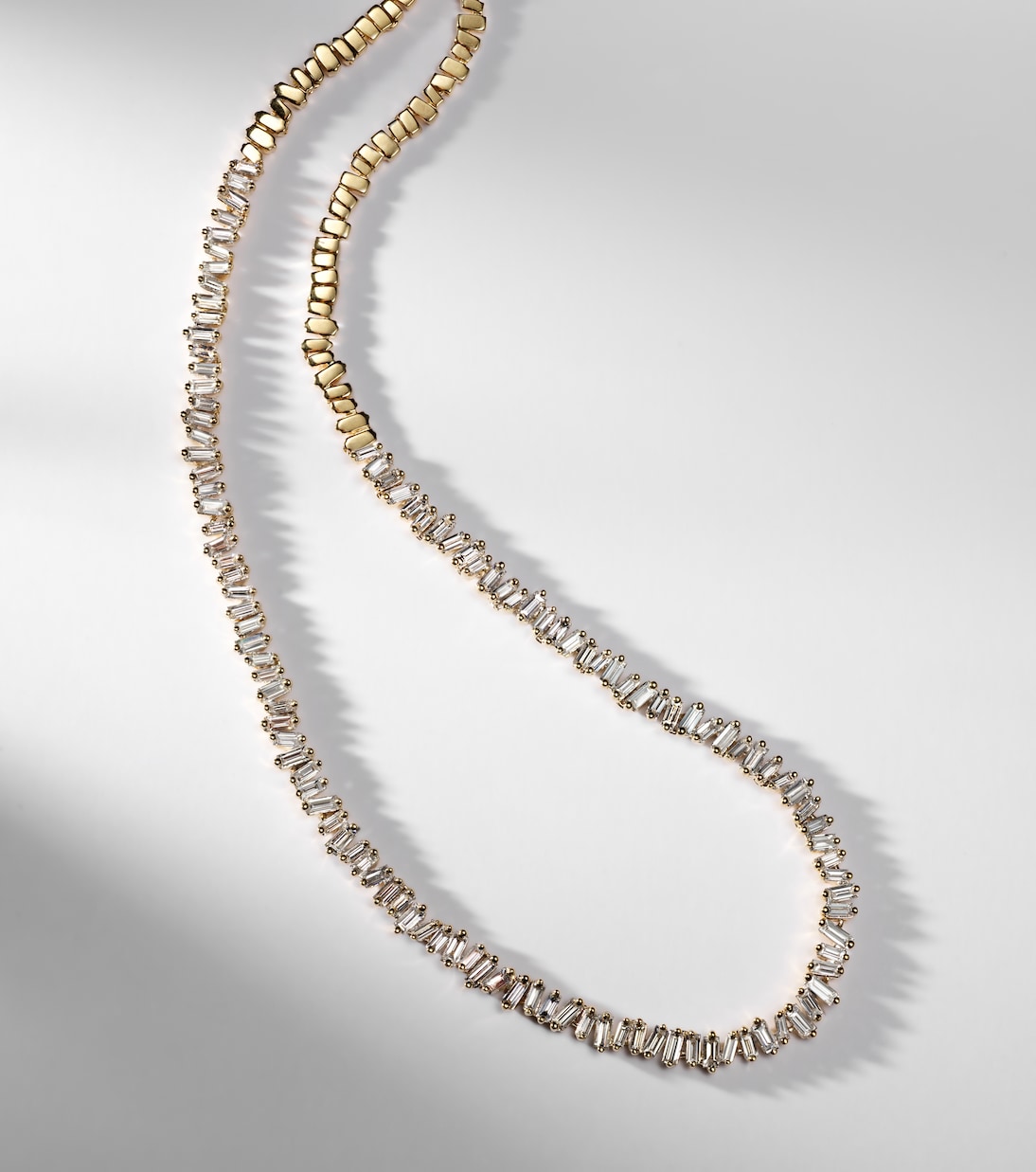 18kt gold tennis necklace with diamonds | Suzanne Kalan