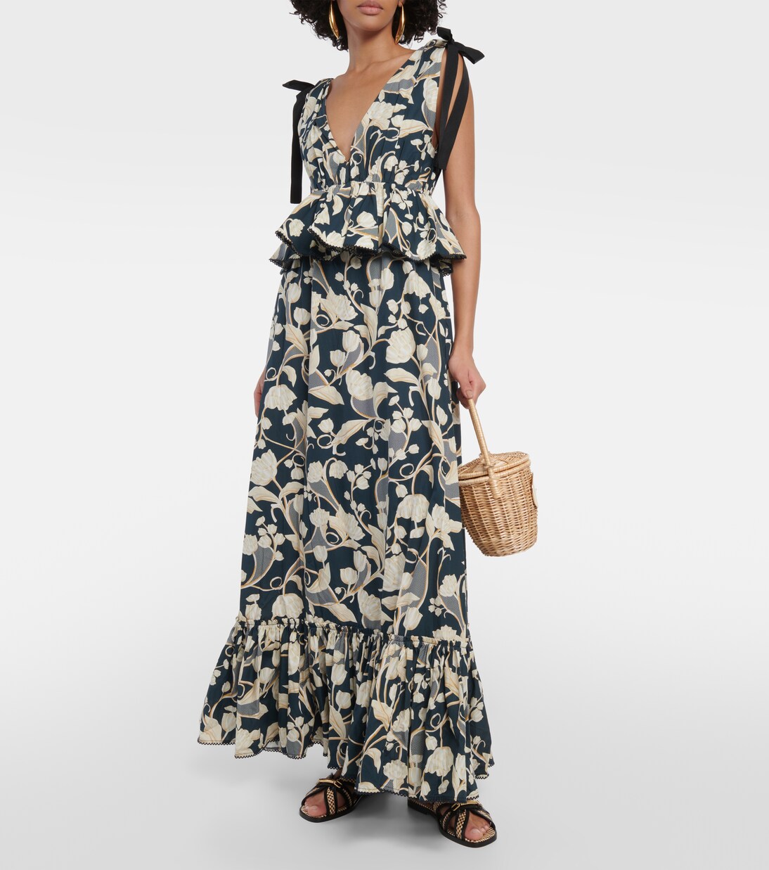 Maxikleid Infinito Perla aus Baumwolle | Agua by Agua Bendita