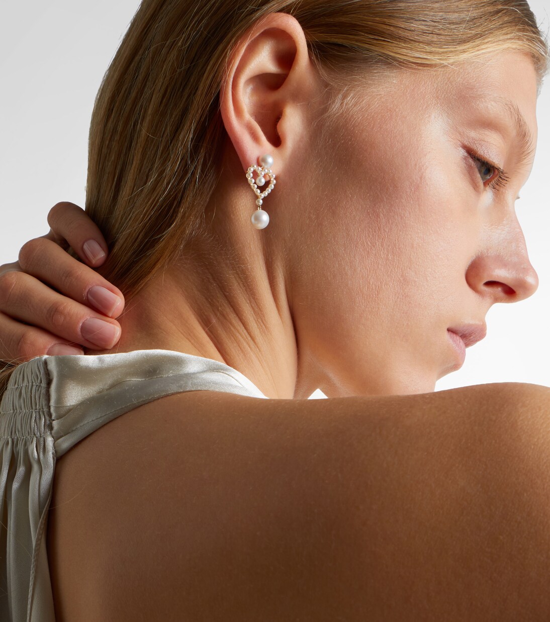 Pendientes Pearl Heart de oro de 14 ct con perlas | Sophie Bille Brahe