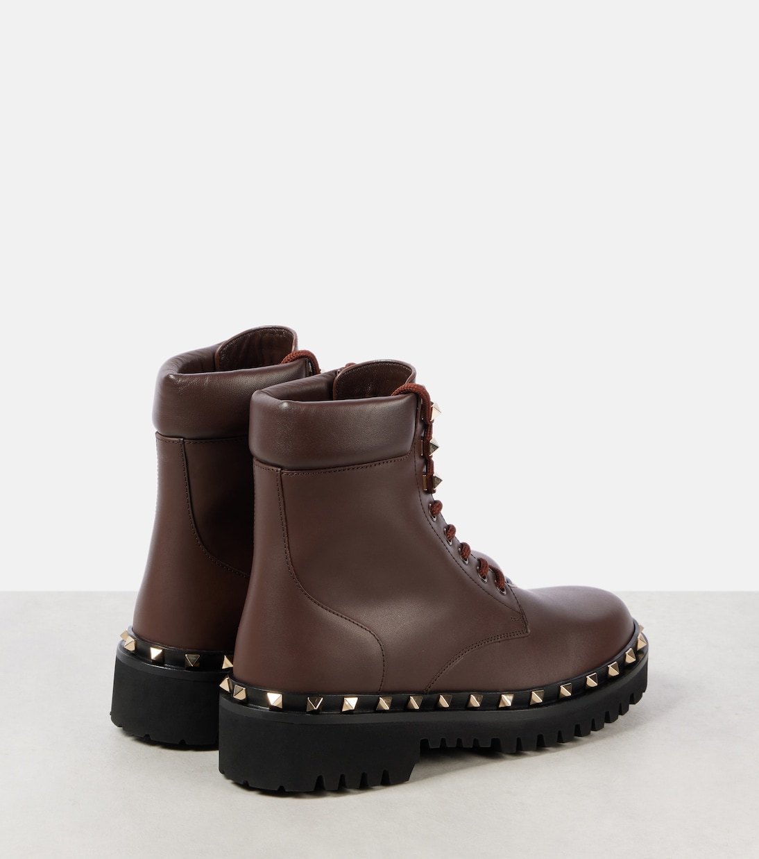 Rockstud leather combat boots | Valentino Garavani