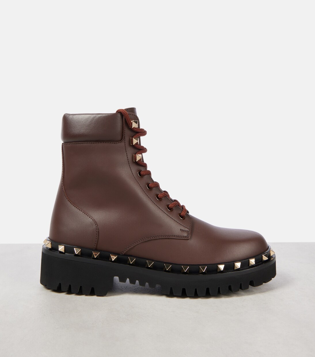 Rockstud leather combat boots | Valentino Garavani