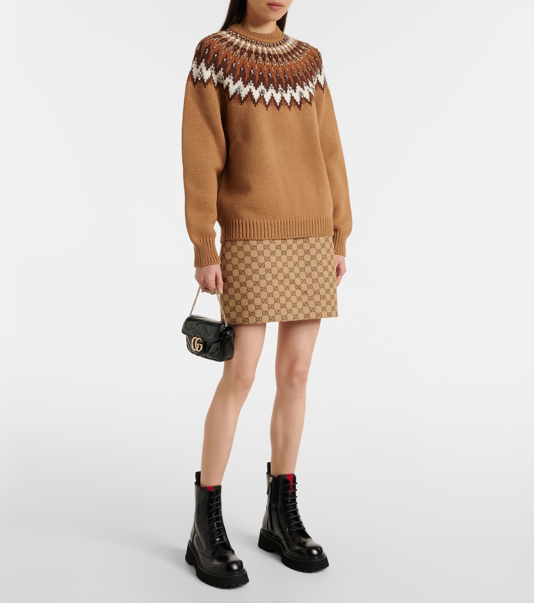 Verzierter Pullover aus Woll-Jacquard | Gucci