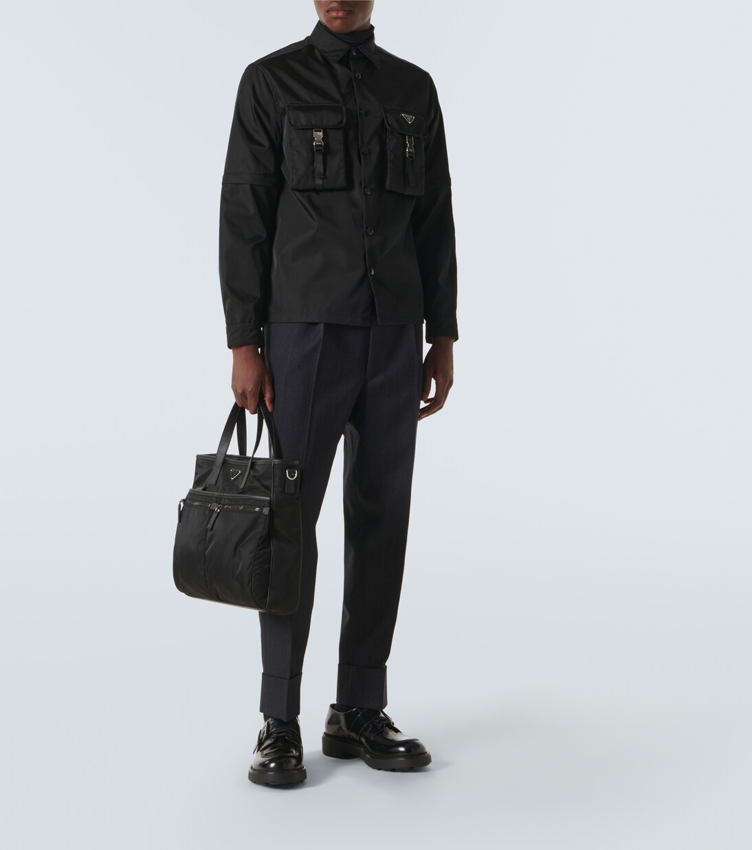 Brushed leather lace-up derbies | Prada