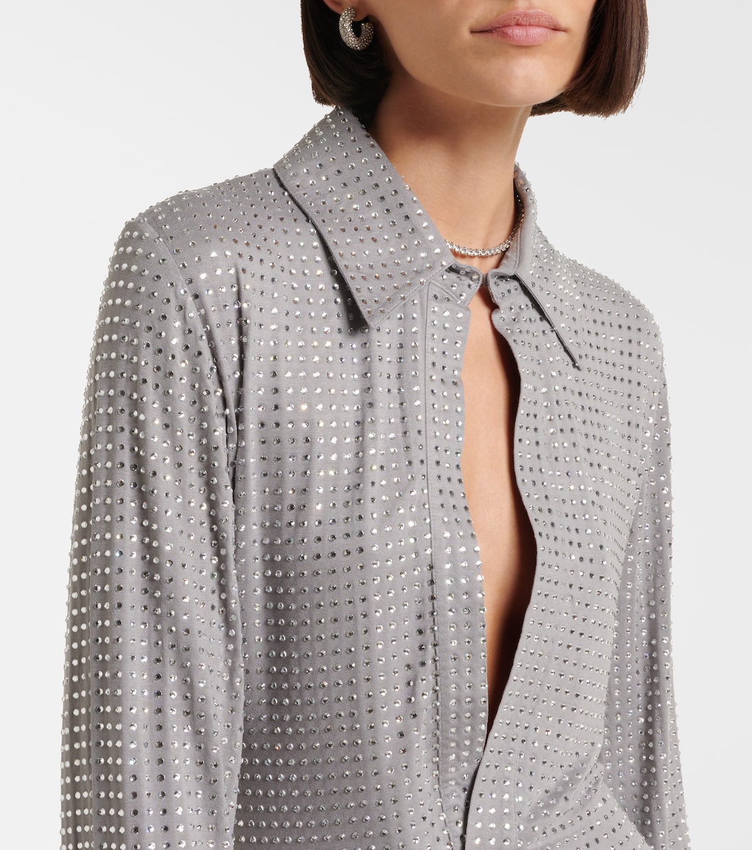 Robe chemise à cristaux | The Attico