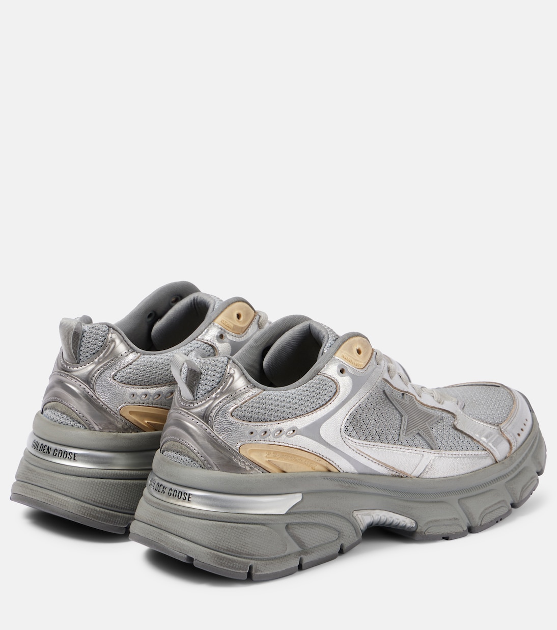 Sneakers Lightstar aus Metallic-Leder und Mesh | Golden Goose