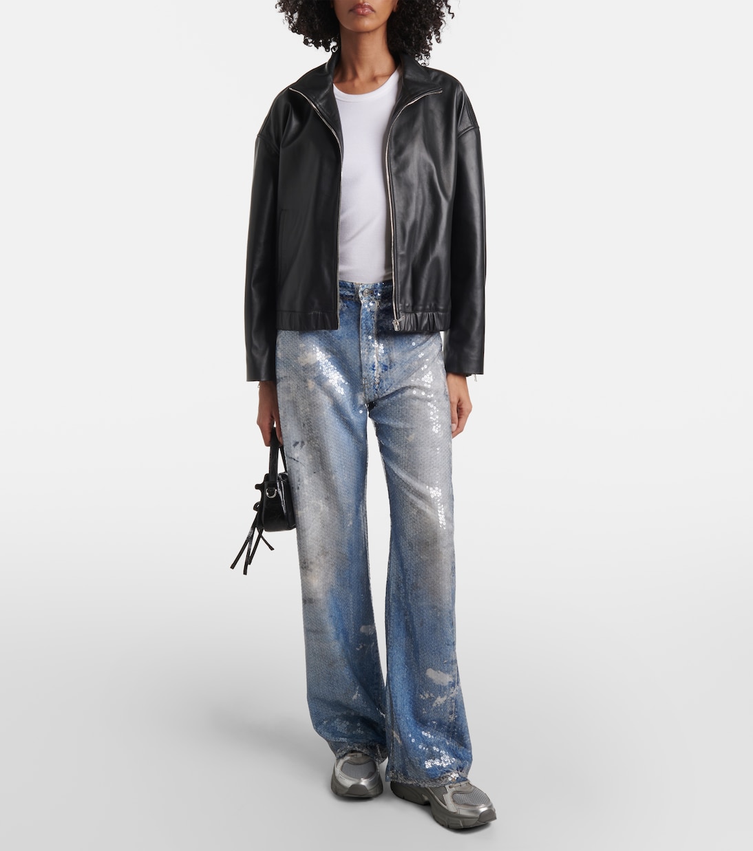 Sneakers Lightstar aus Metallic-Leder und Mesh | Golden Goose