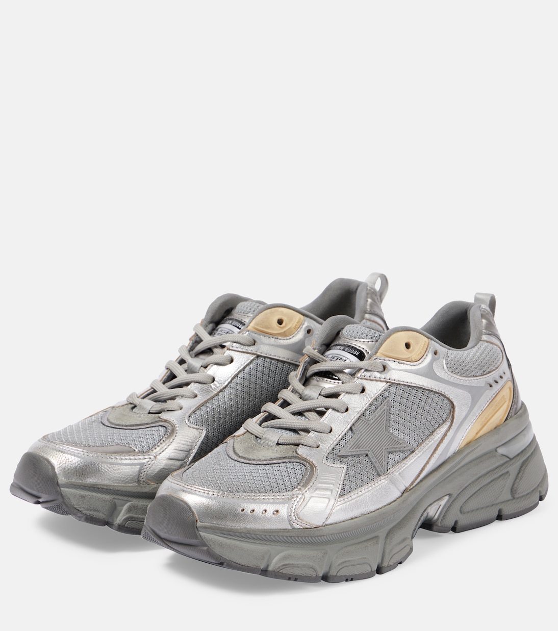 Sneakers Lightstar aus Metallic-Leder und Mesh | Golden Goose