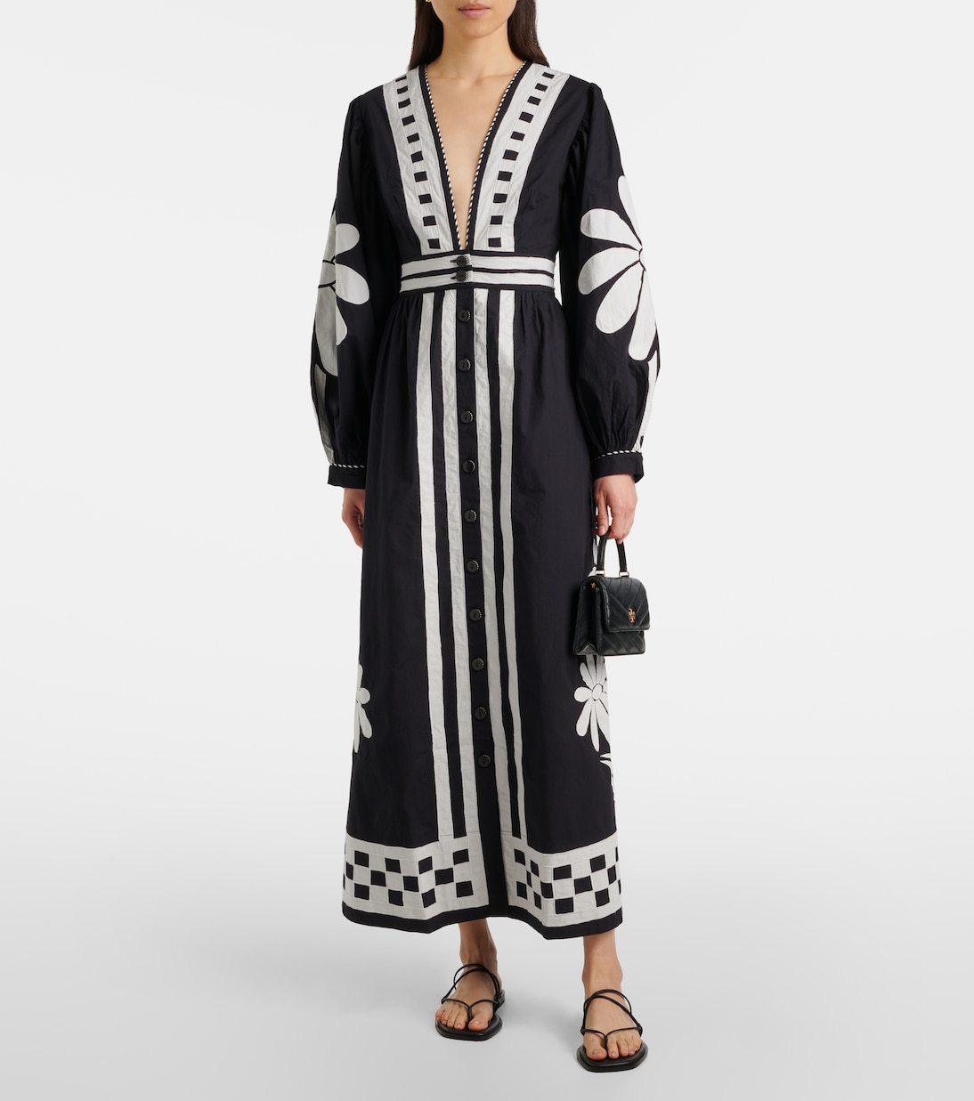 Bedrucktes Maxikleid Nature aus Baumwolle | Farm Rio