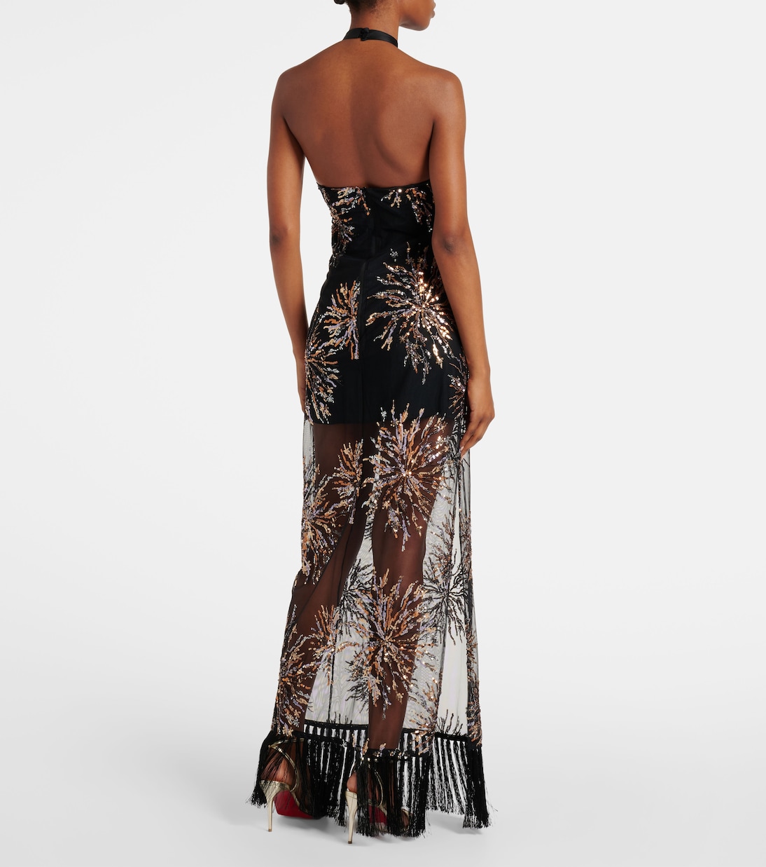 Robe longue Nina Soleil à sequins | Taller Marmo