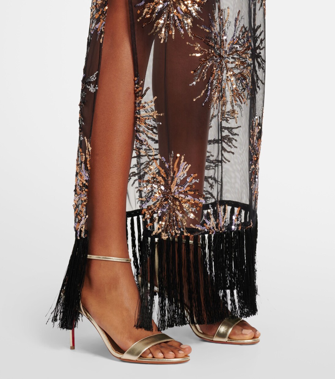 Robe longue Nina Soleil à sequins | Taller Marmo