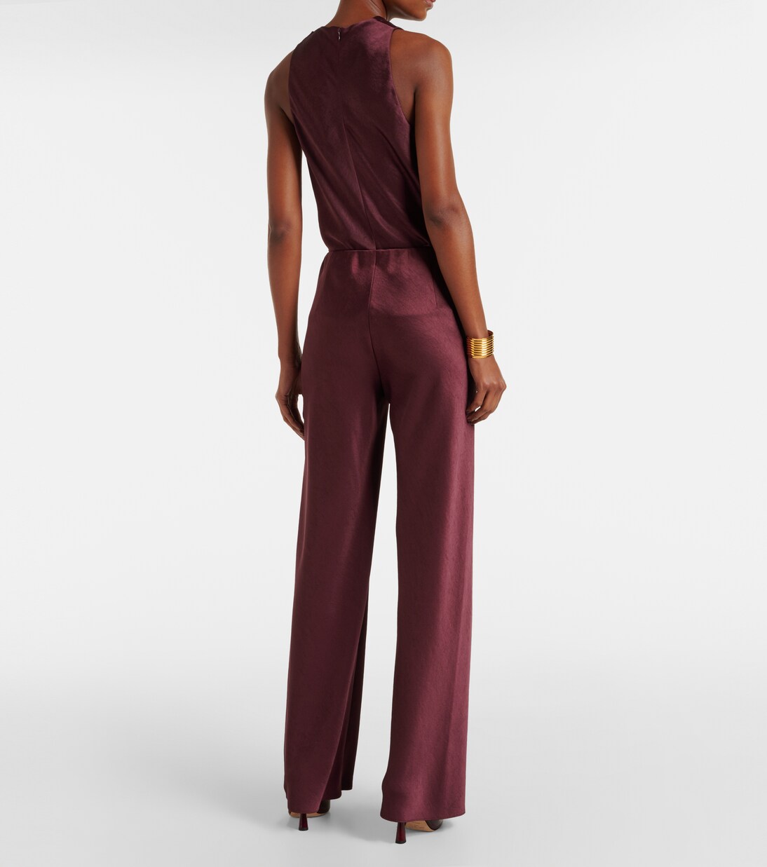 Pantalon ample à taille haute en satin | Vince