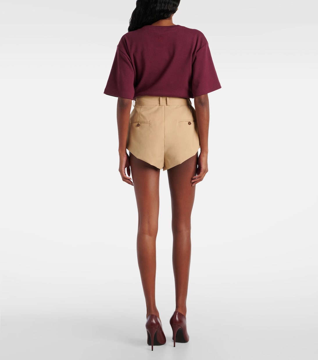 Shorts de mezcla de algodón de tiro alto | Magda Butrym