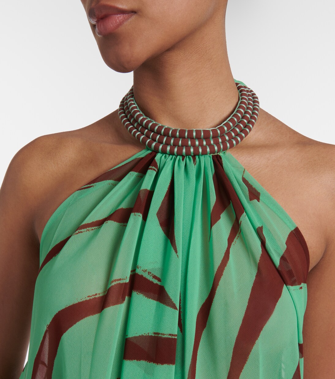 Abito lungo Tactile Winds in georgette | Johanna Ortiz