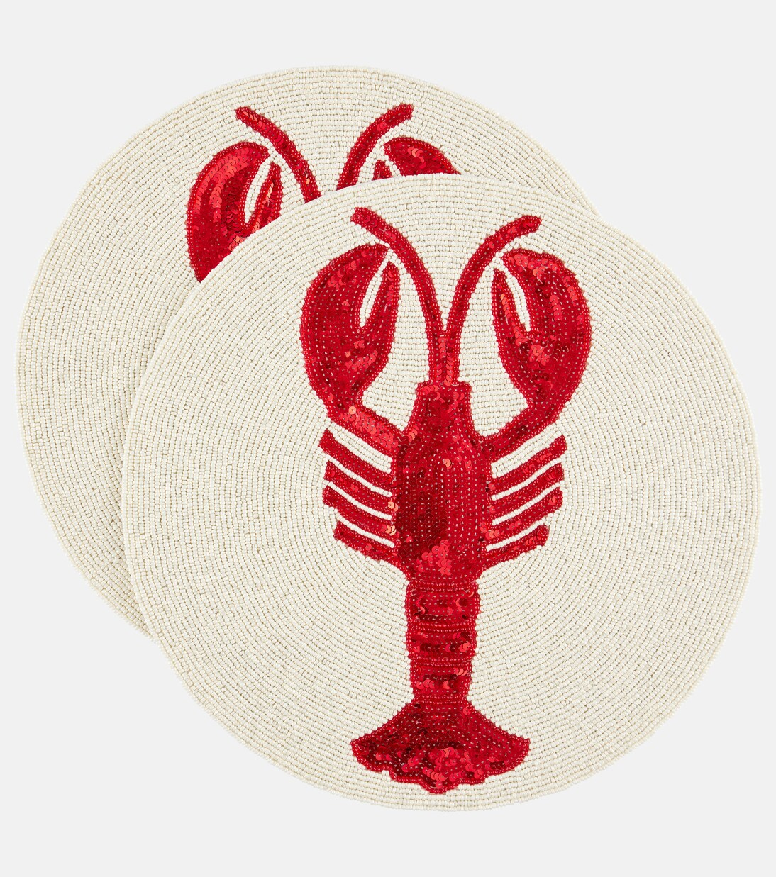 Lobster set of 2 beaded sequined placemats | Les-Ottomans