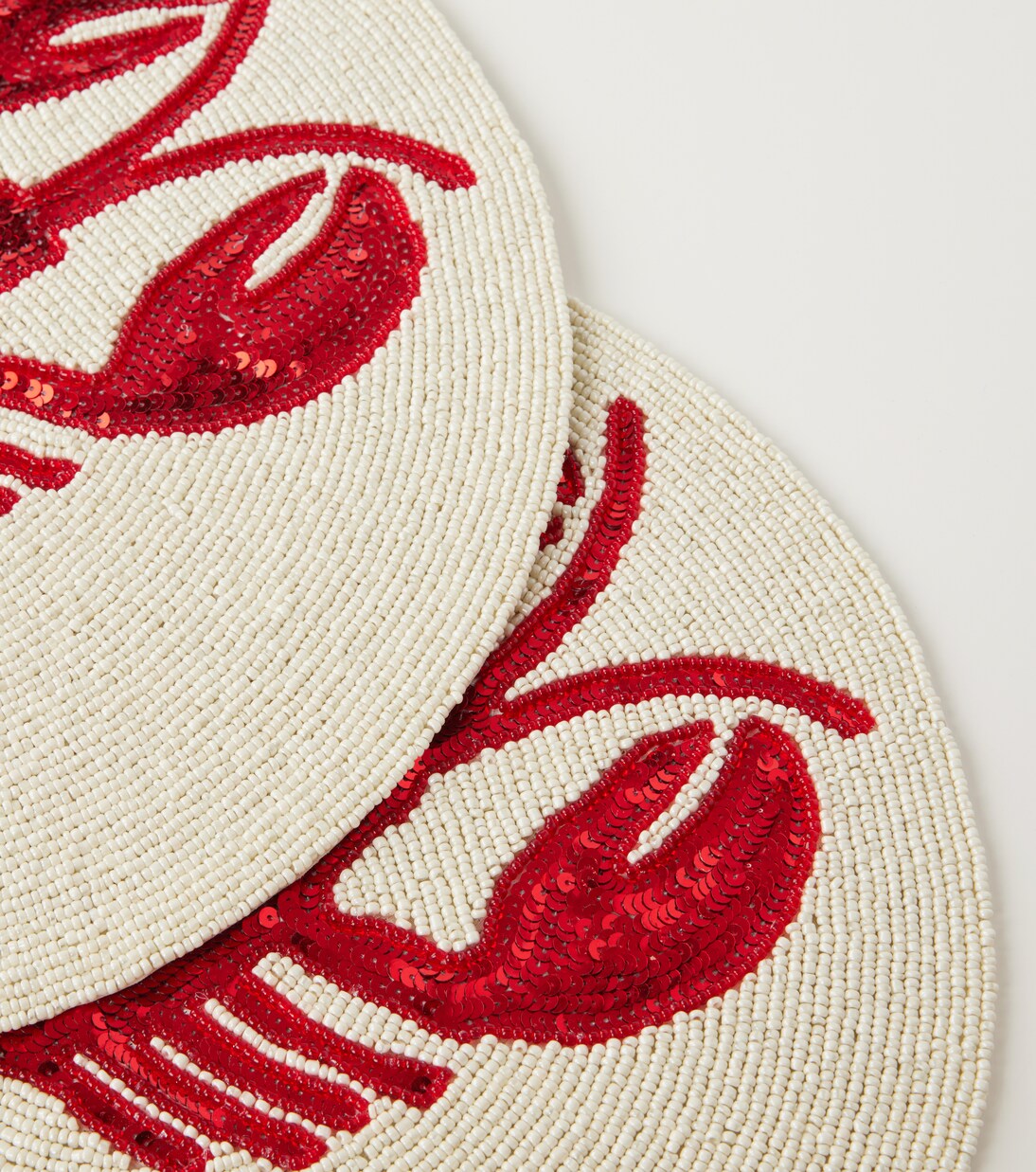Lobster set of 2 beaded sequined placemats | Les-Ottomans