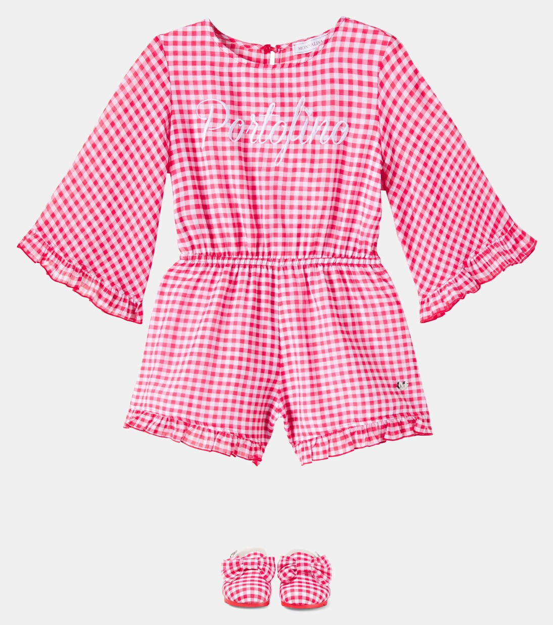 Portofino vichy mussola playsuit | Monnalisa