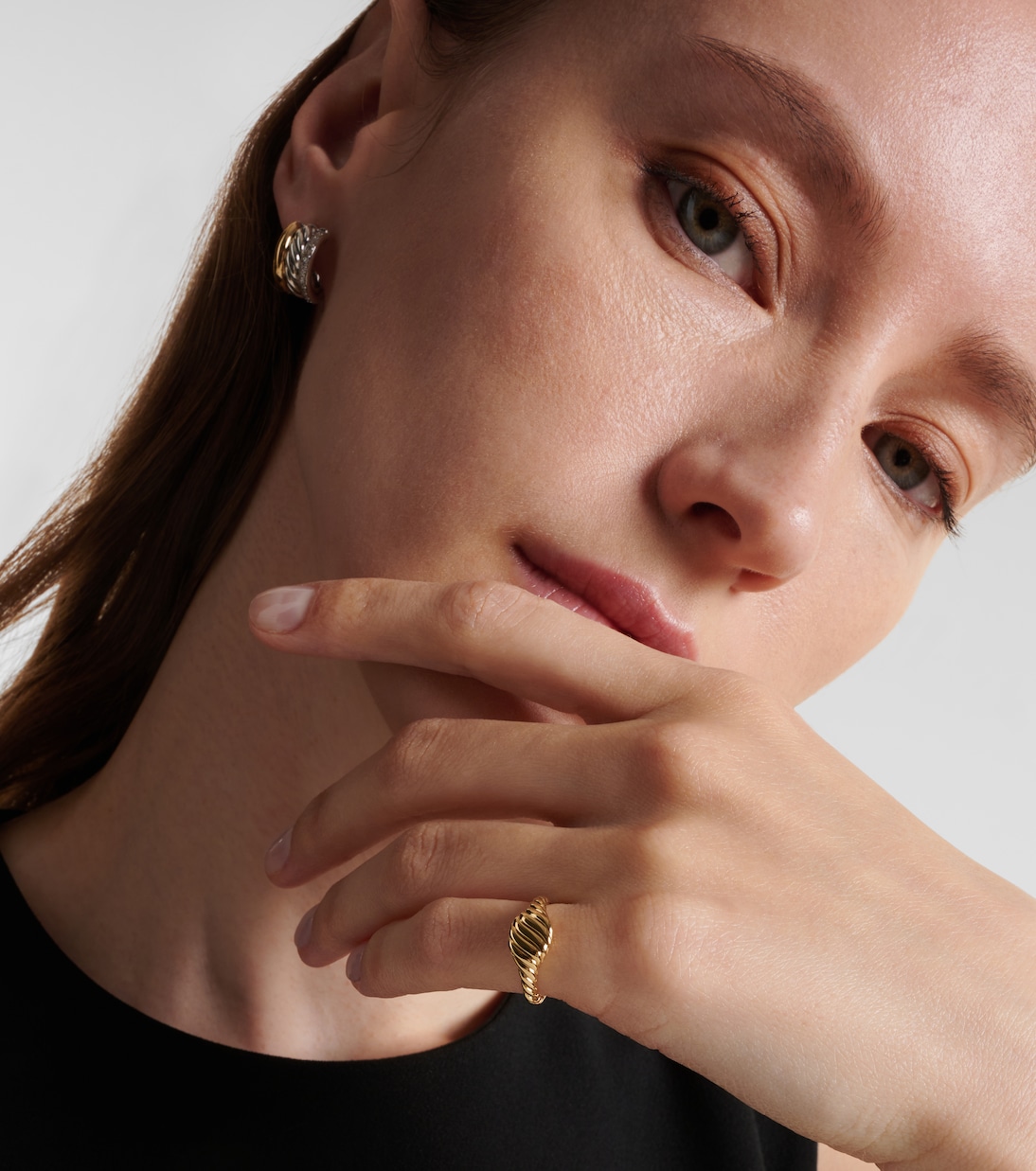 Pinky Ring Sculpted Cable aus 18kt Gelbgold | David Yurman