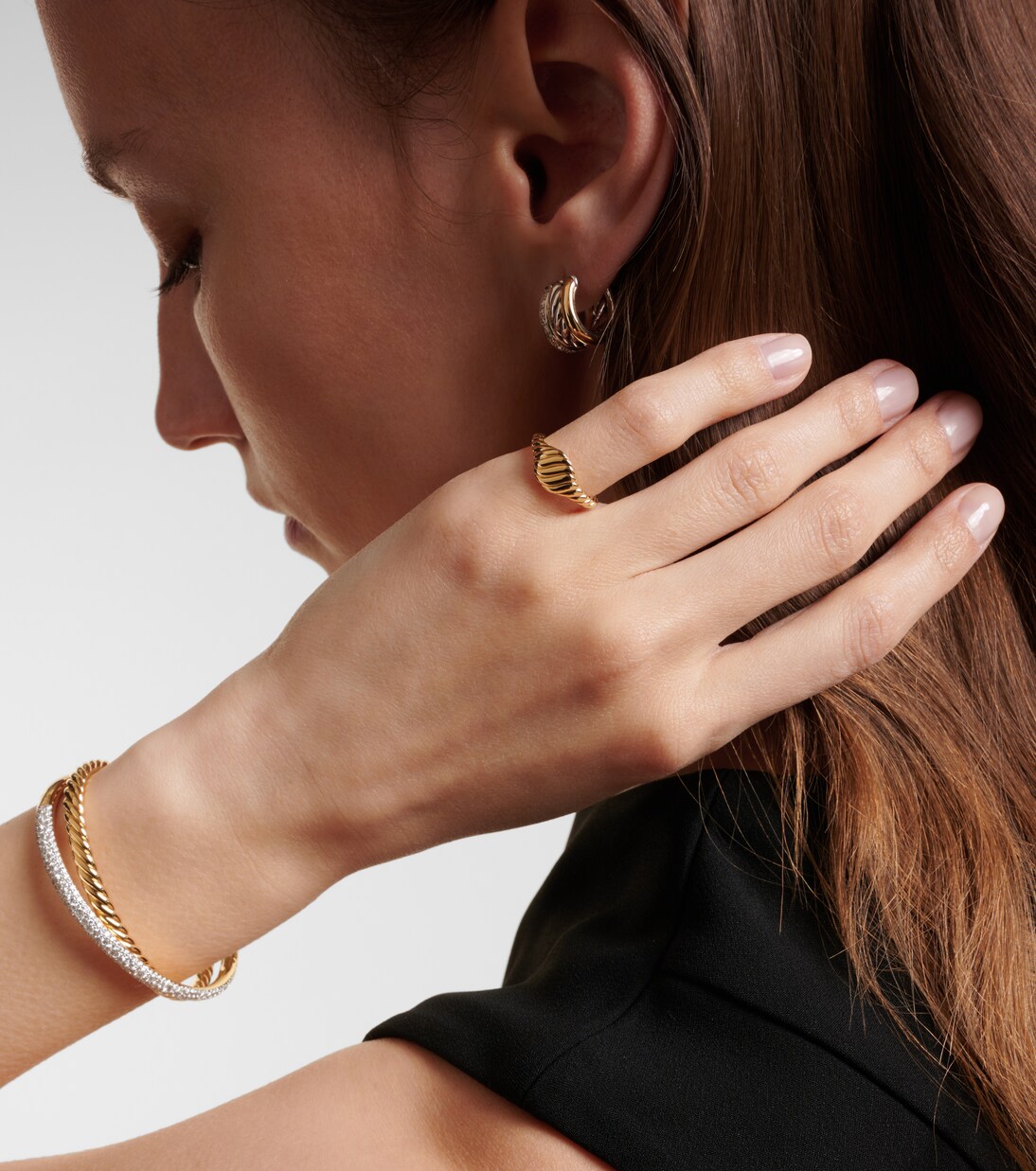 Pinky Ring Sculpted Cable aus 18kt Gelbgold | David Yurman