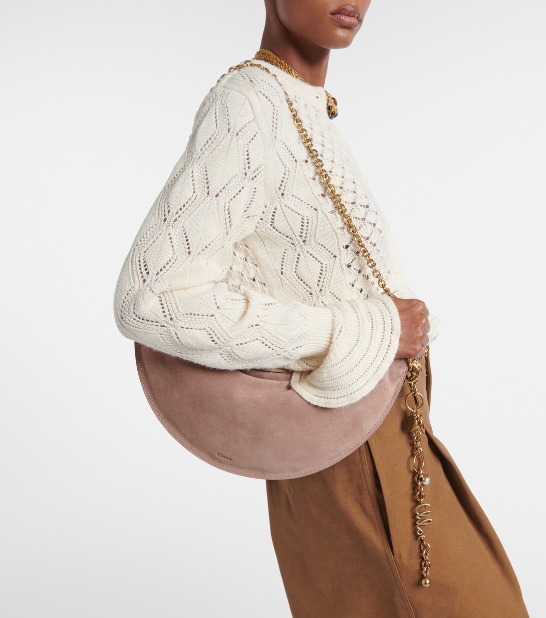 Chloé Icons Small suede shoulder bag | Chloé