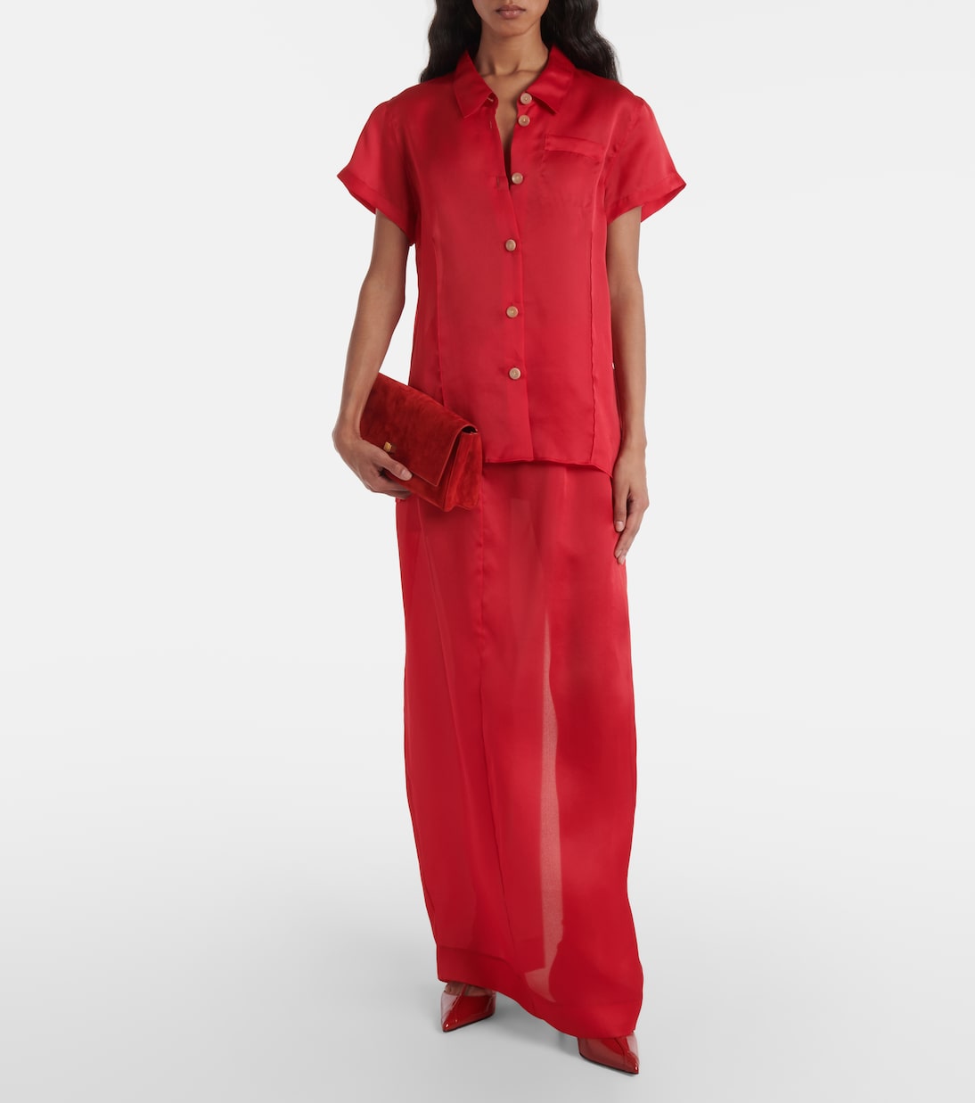 Maxirock Lucian aus Seidenorganza | Khaite