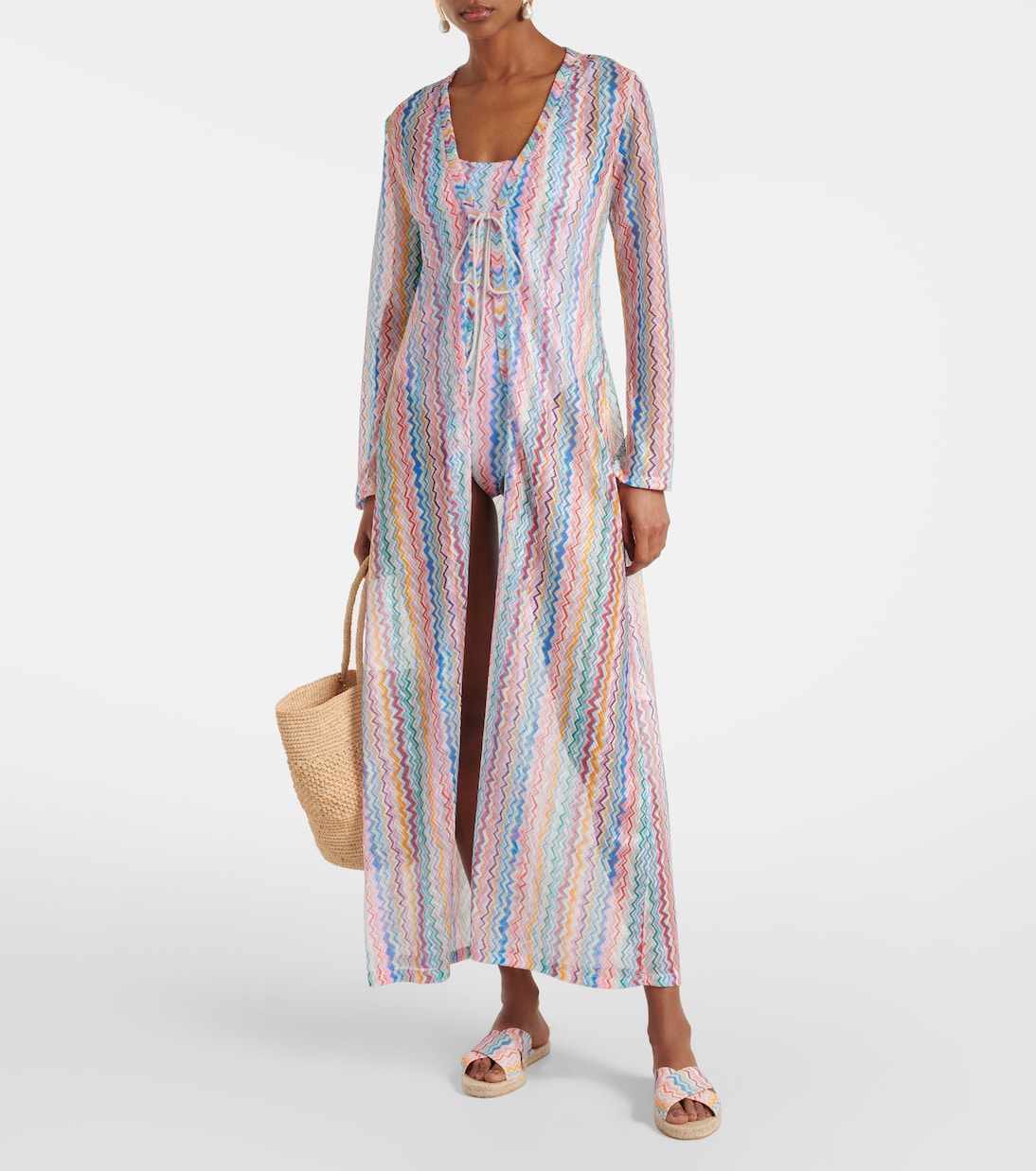 Zigzag semi-sheer beach cover-up | Missoni