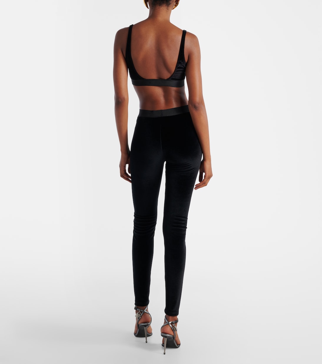 Leggings in velluto con logo | Tom Ford