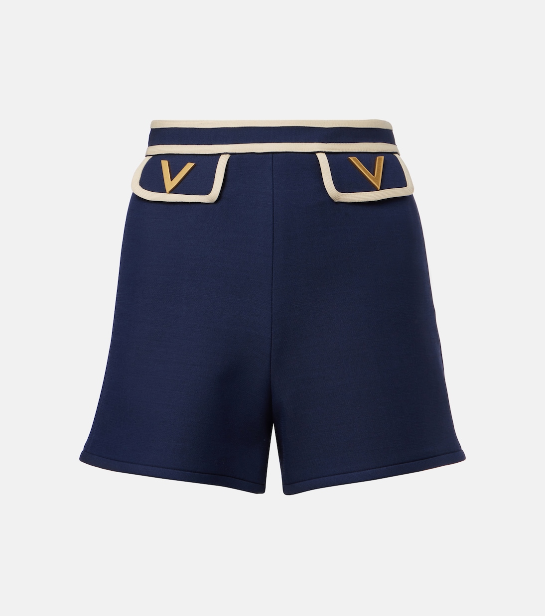 High-Rise Shorts VGold aus Crepe Couture | Valentino
