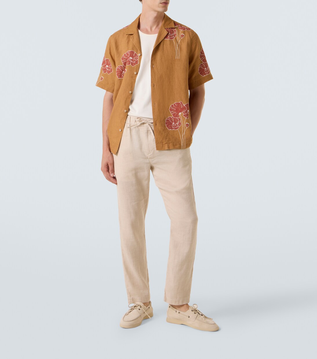 Oscar linen and cotton straight pants | Frescobol Carioca