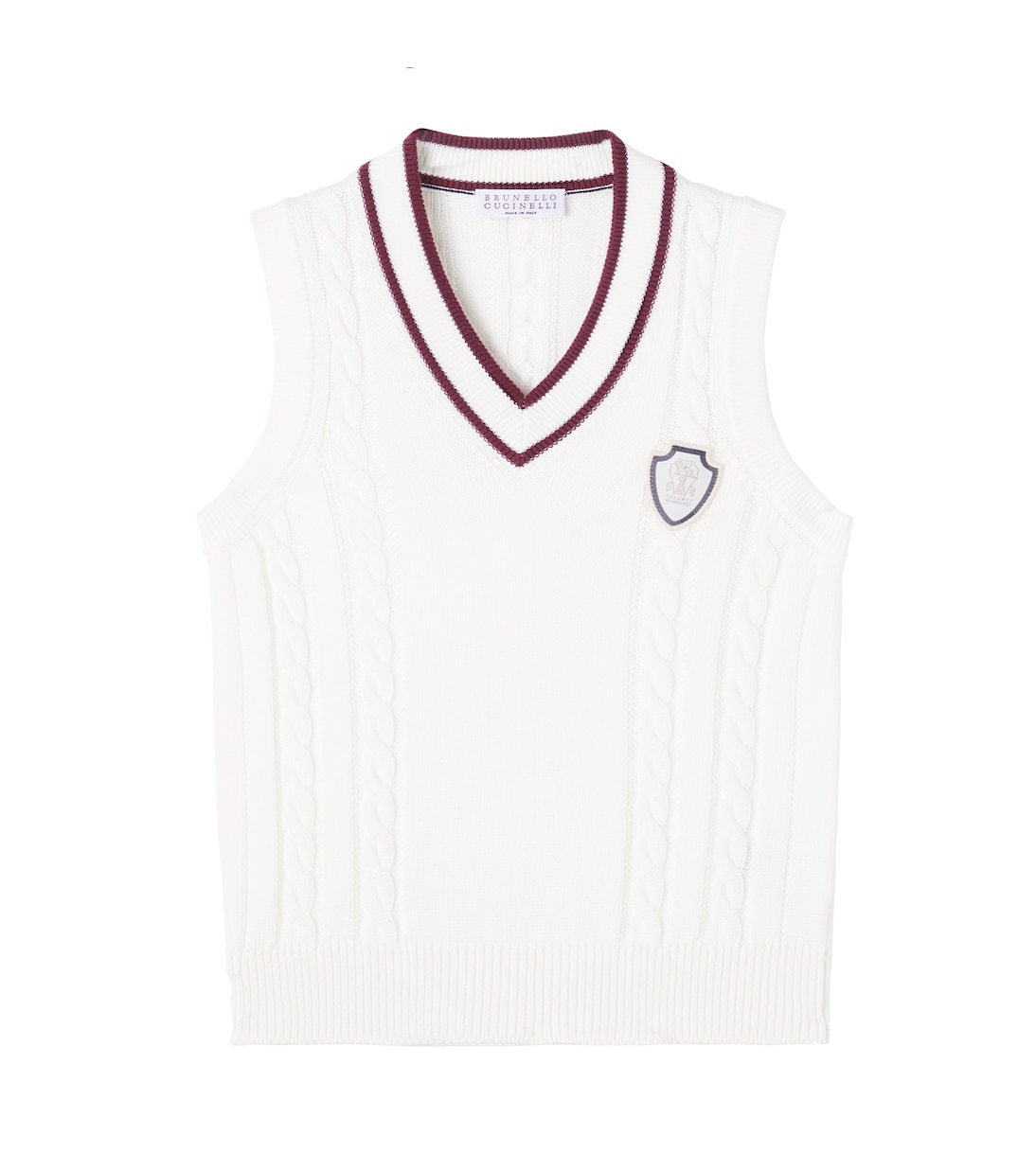 Cable-knit cotton vest | Brunello Cucinelli Kids
