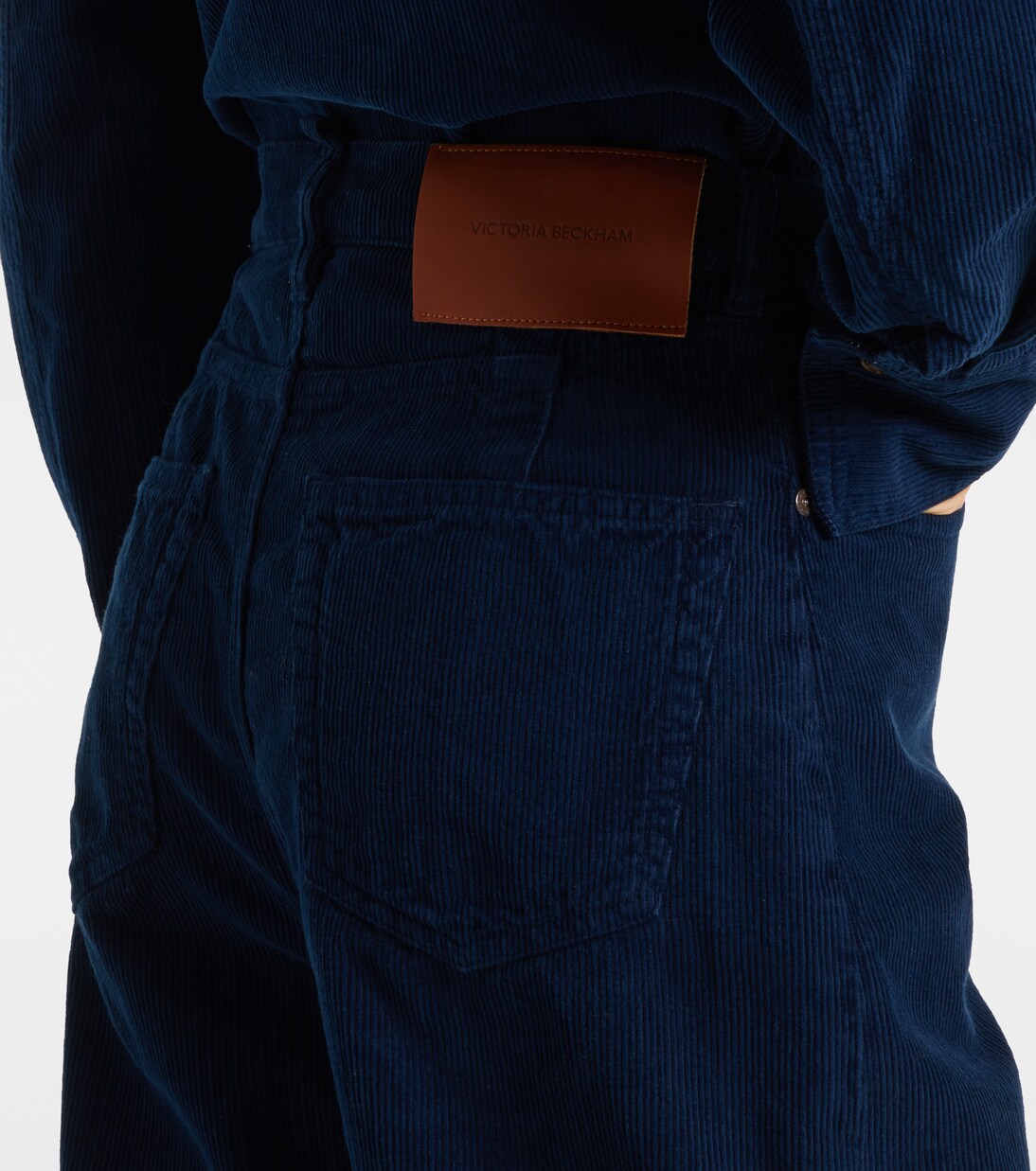 Gerade High-Rise-Hose aus Baumwoll-Cord | Victoria Beckham