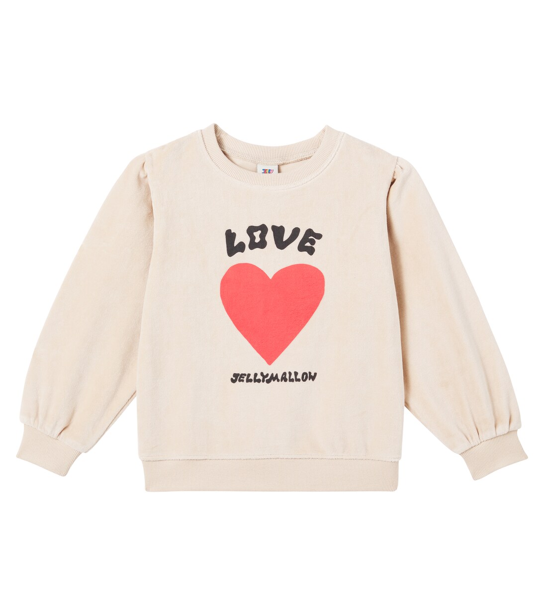 Heart cotton-blend velour sweatshirt | Jellymallow