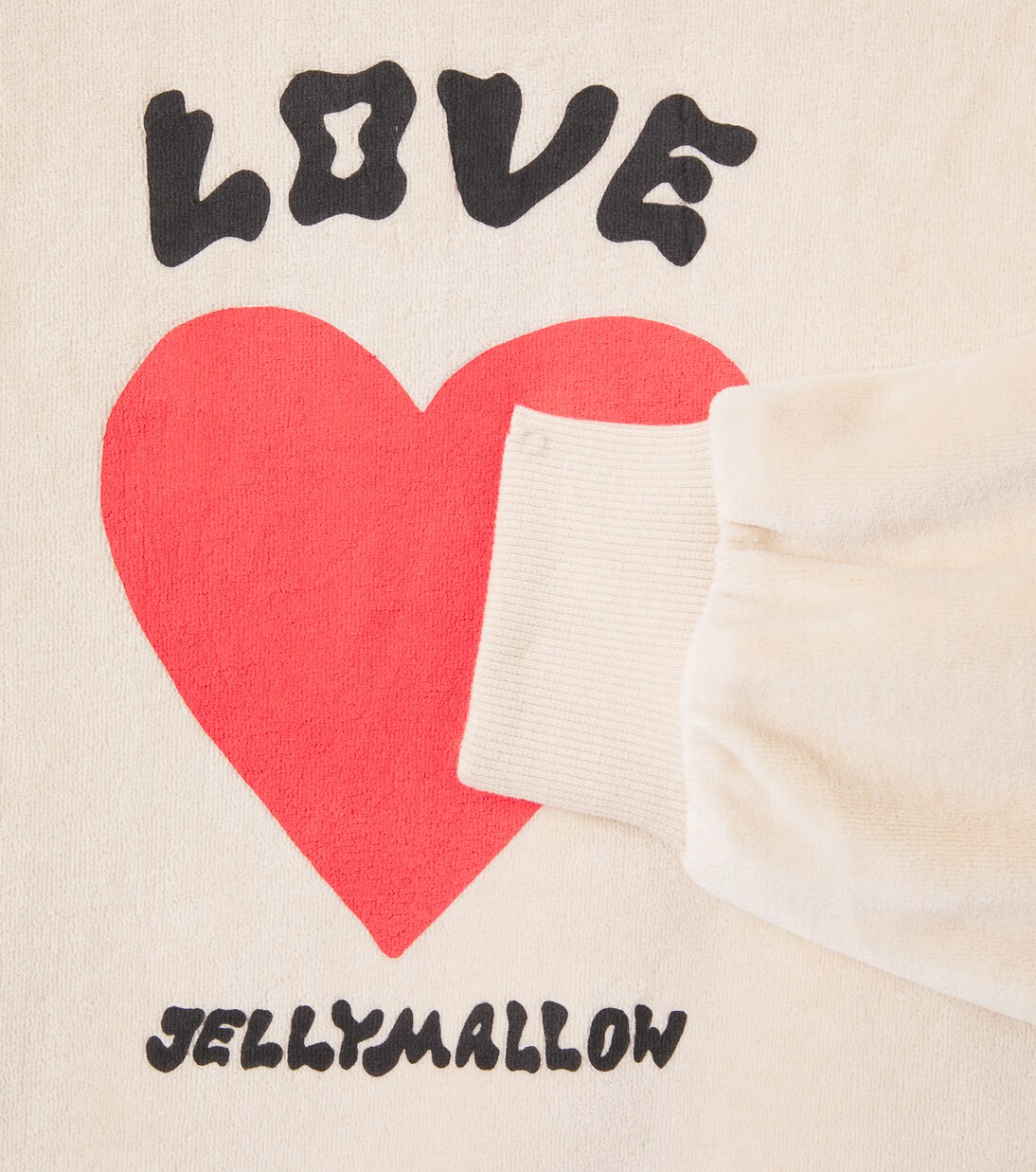 Heart cotton-blend velour sweatshirt | Jellymallow
