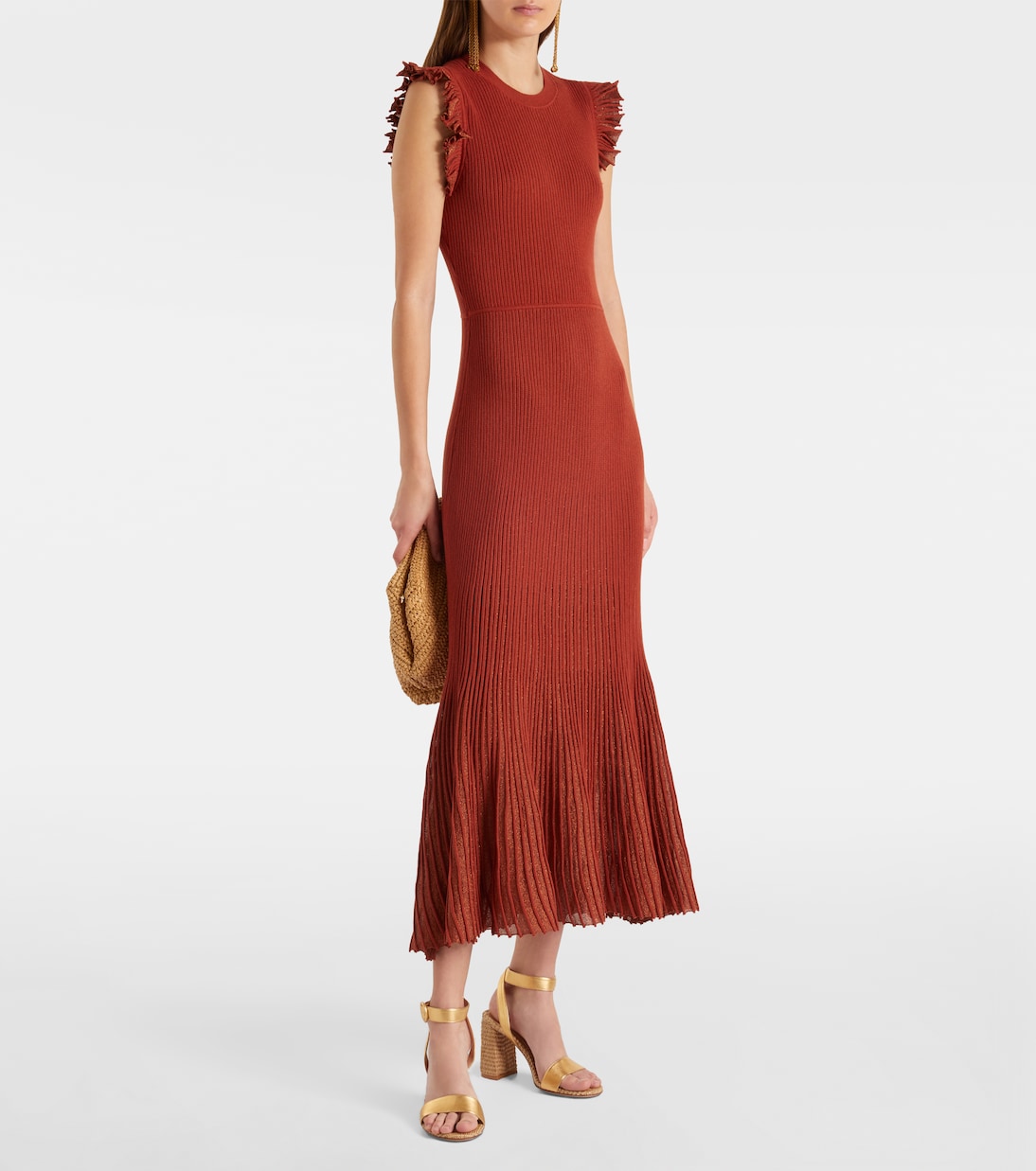 Sandalen Luana 85 aus Metallic-Leder | Gianvito Rossi