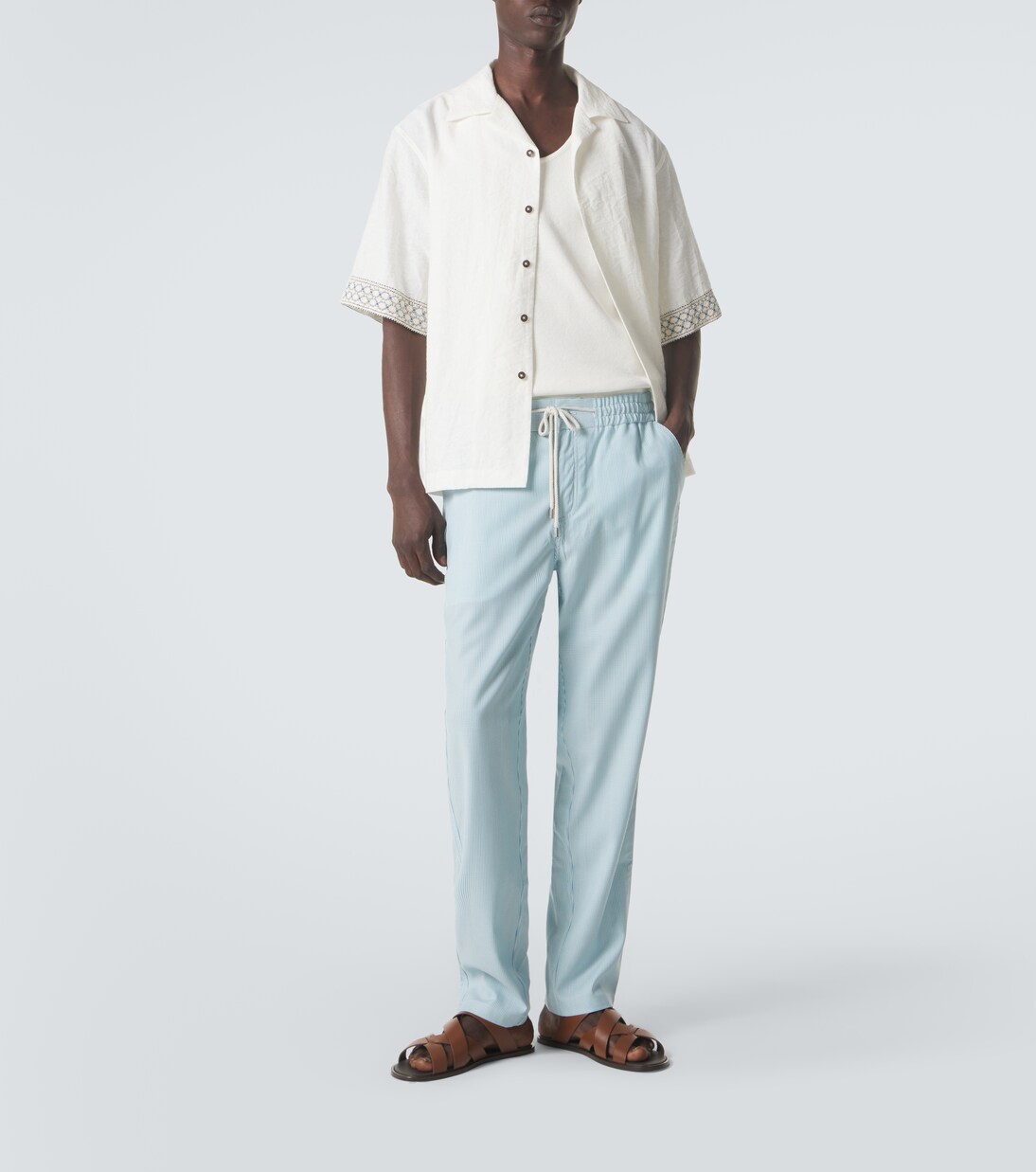 Parc striped wool-blend slim pants | Vilebrequin