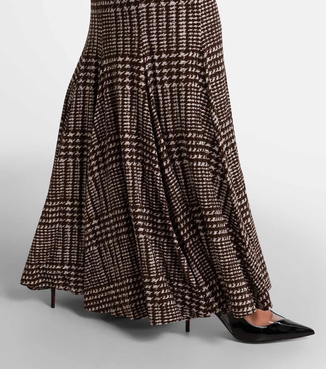 Prince of Wales check maxi skirt | Norma Kamali