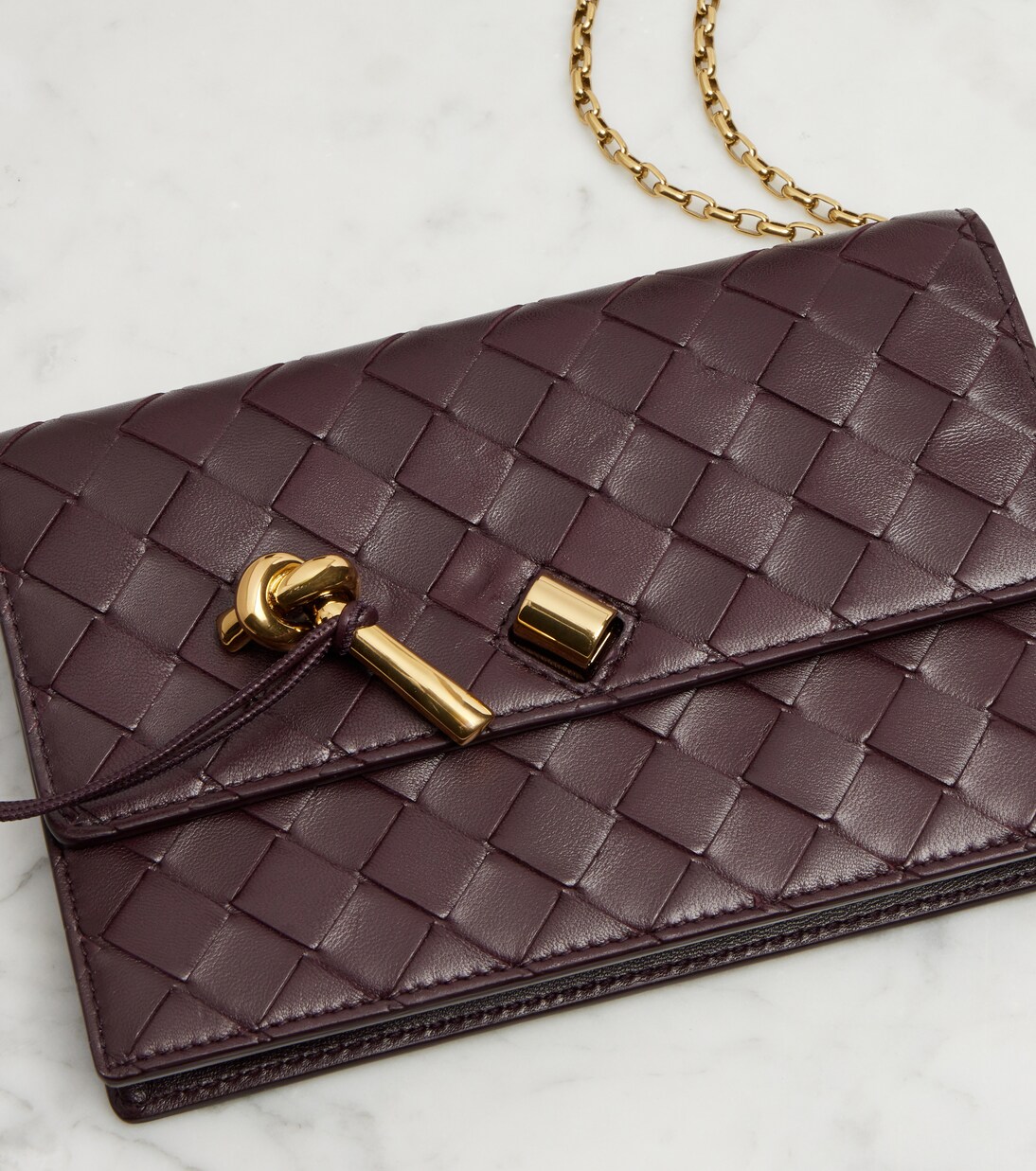 Portefeuille à chaîne Andiamo en cuir Intrecciato  | Bottega Veneta