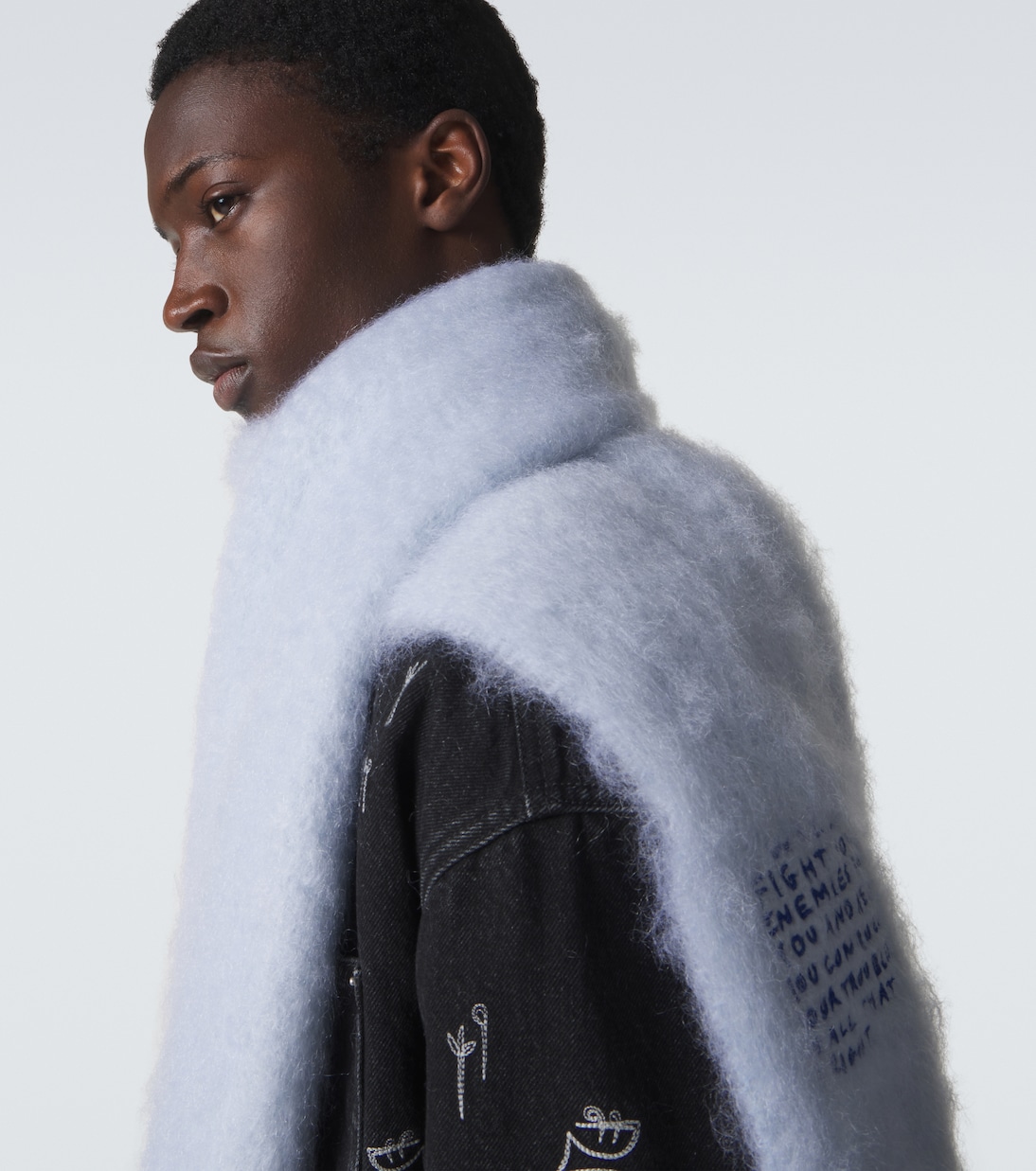 Embroidered mohair and wool scarf | Loewe