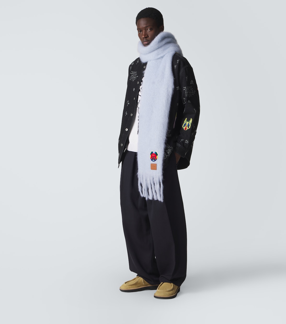 Embroidered mohair and wool scarf | Loewe