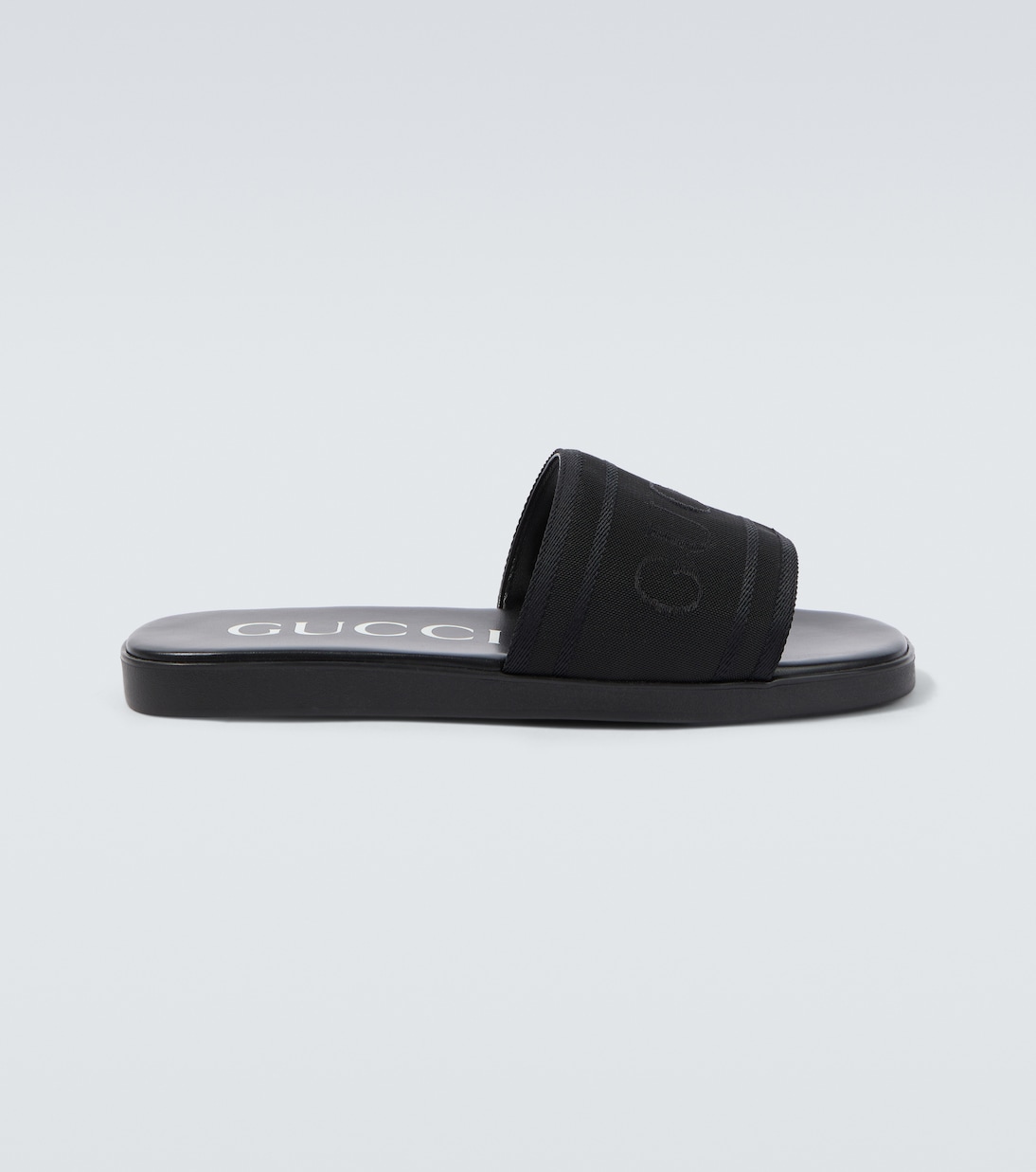 Logo canvas and leather slides | Gucci