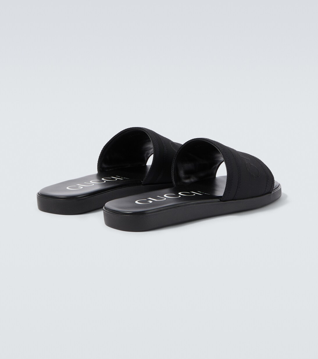 Logo canvas and leather slides | Gucci