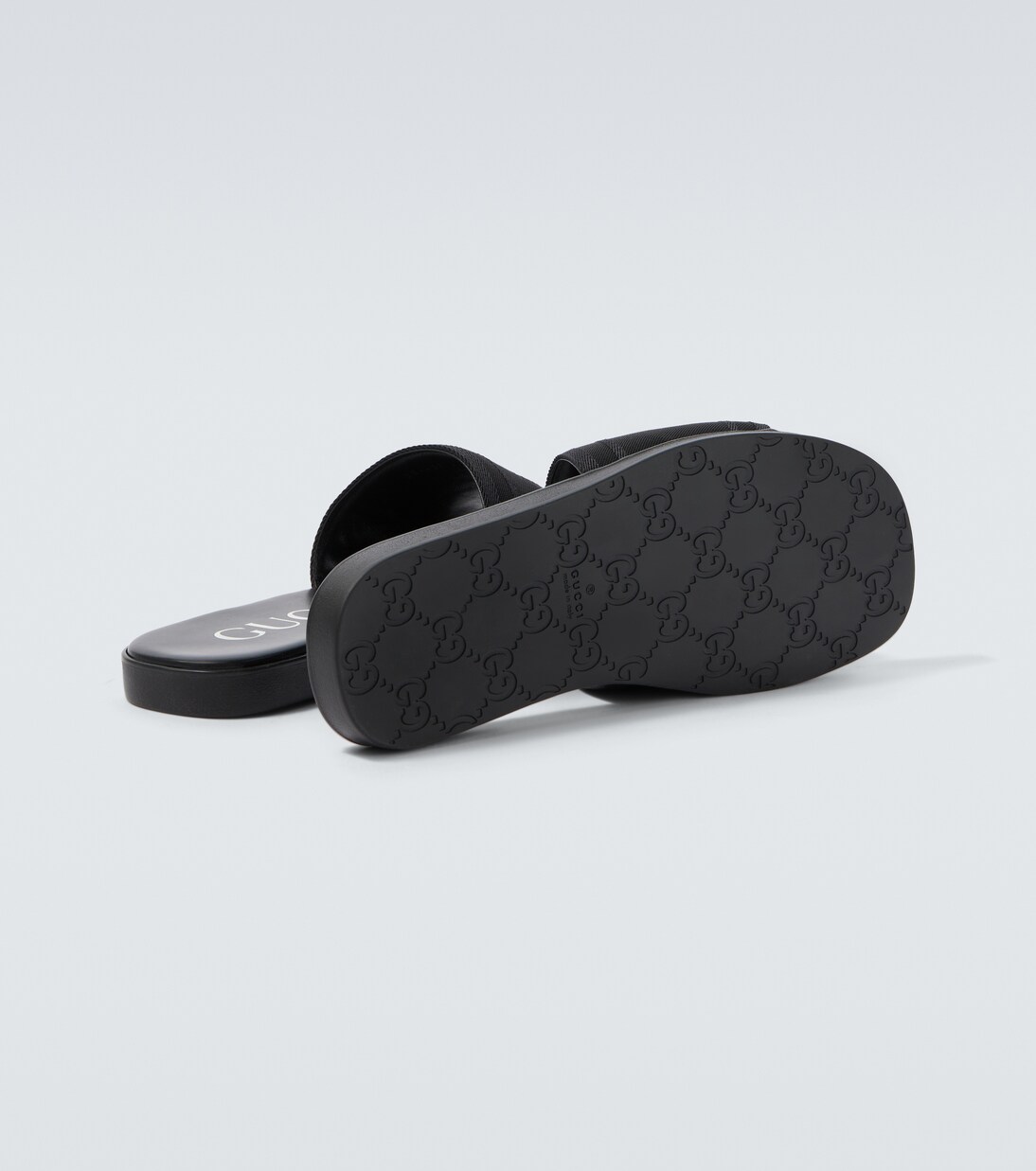 Logo canvas and leather slides | Gucci